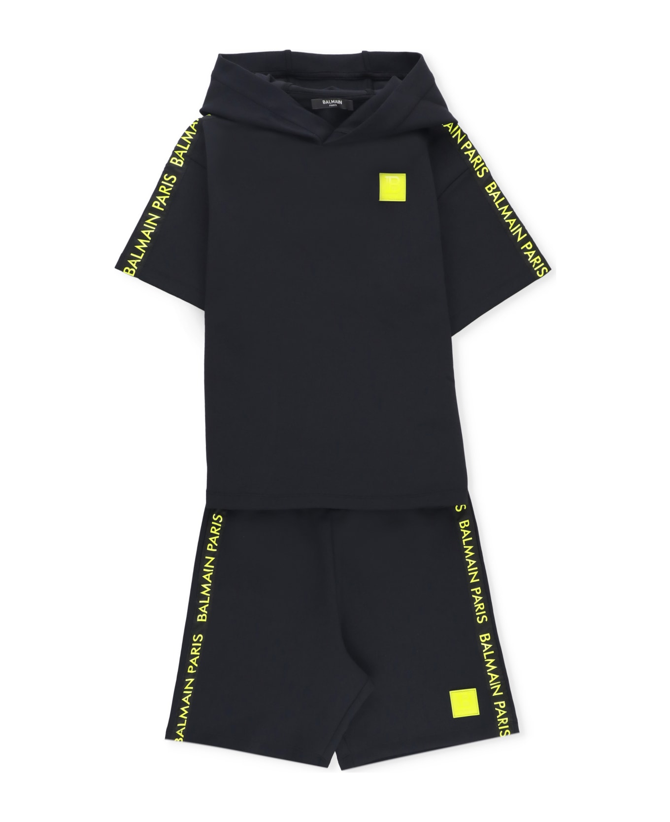 Balmain Two Piece Jumpsuit With Logo - Black スーツ
