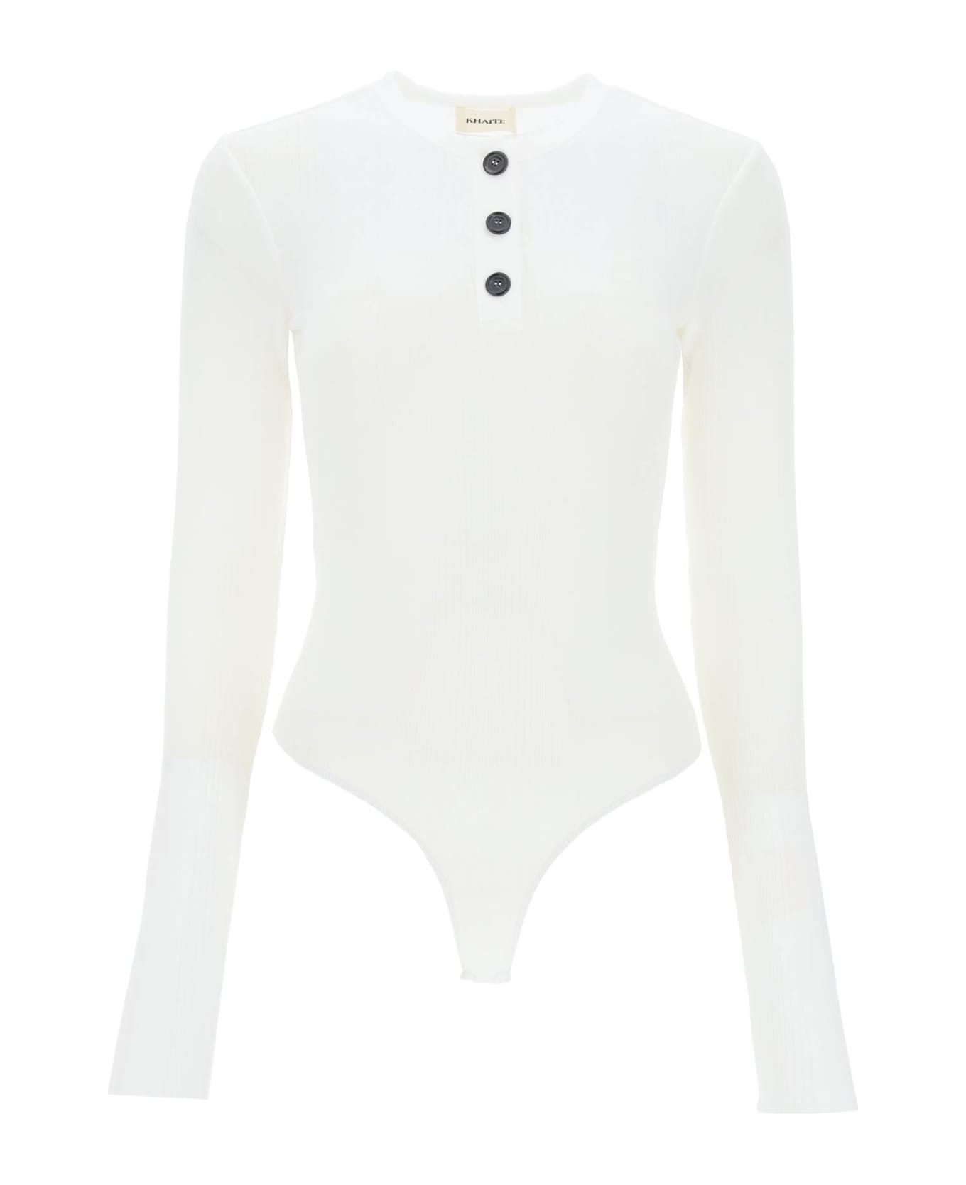 Khaite Janelle Ribbed Bodysuit - CREAM (White) ボディスーツ