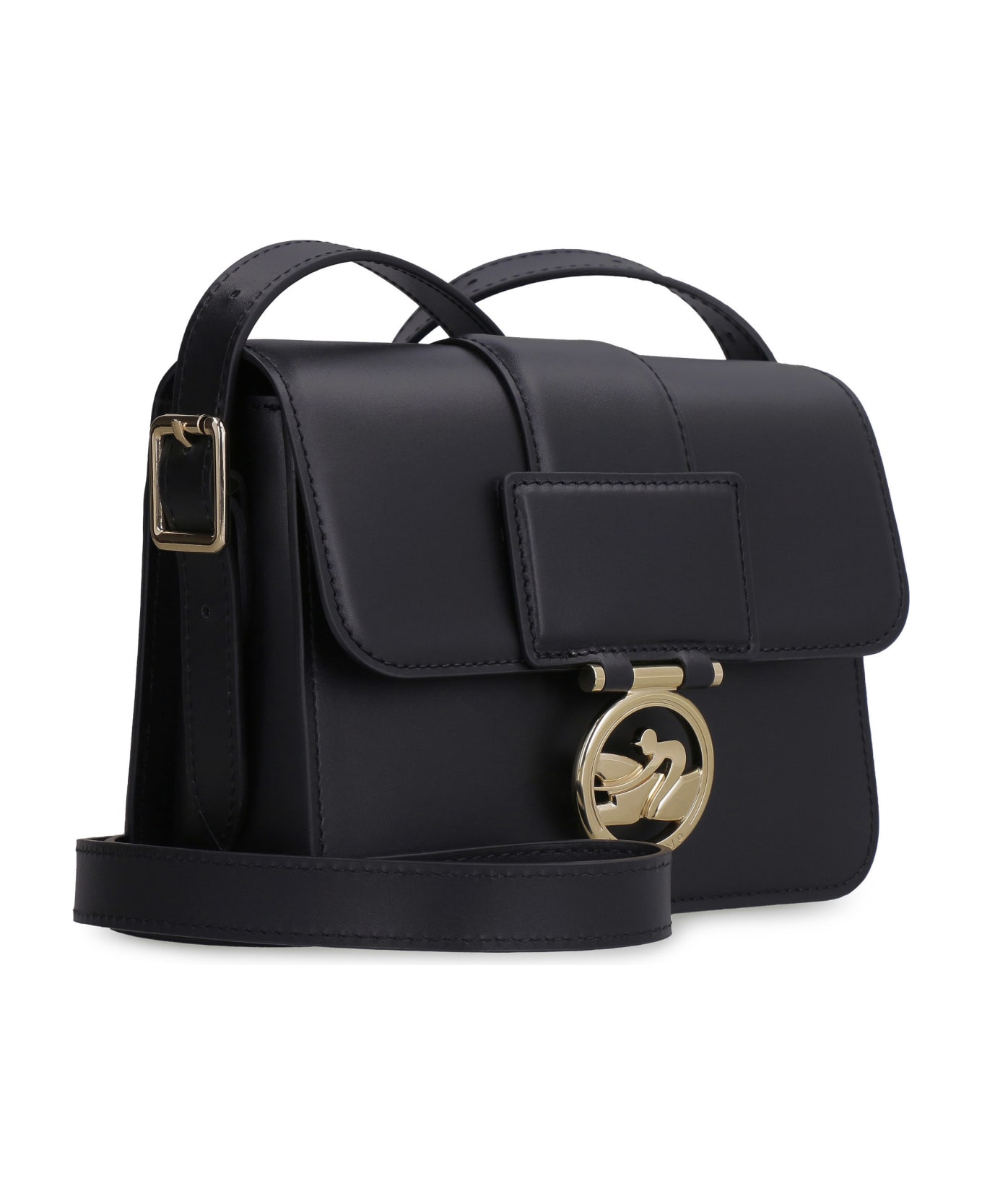 Longchamp Box-trot Leather Crossbody Bag - Black