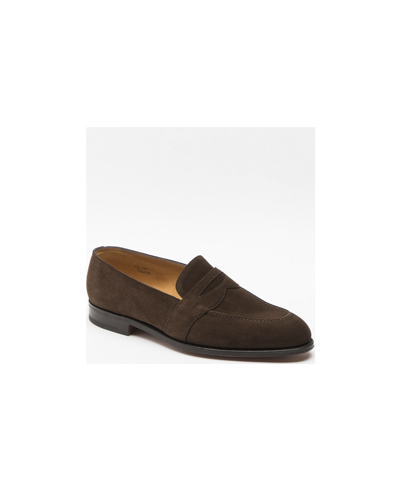 John Lobb Fencote Dark Brown Suede Penny Loafer - Marrone