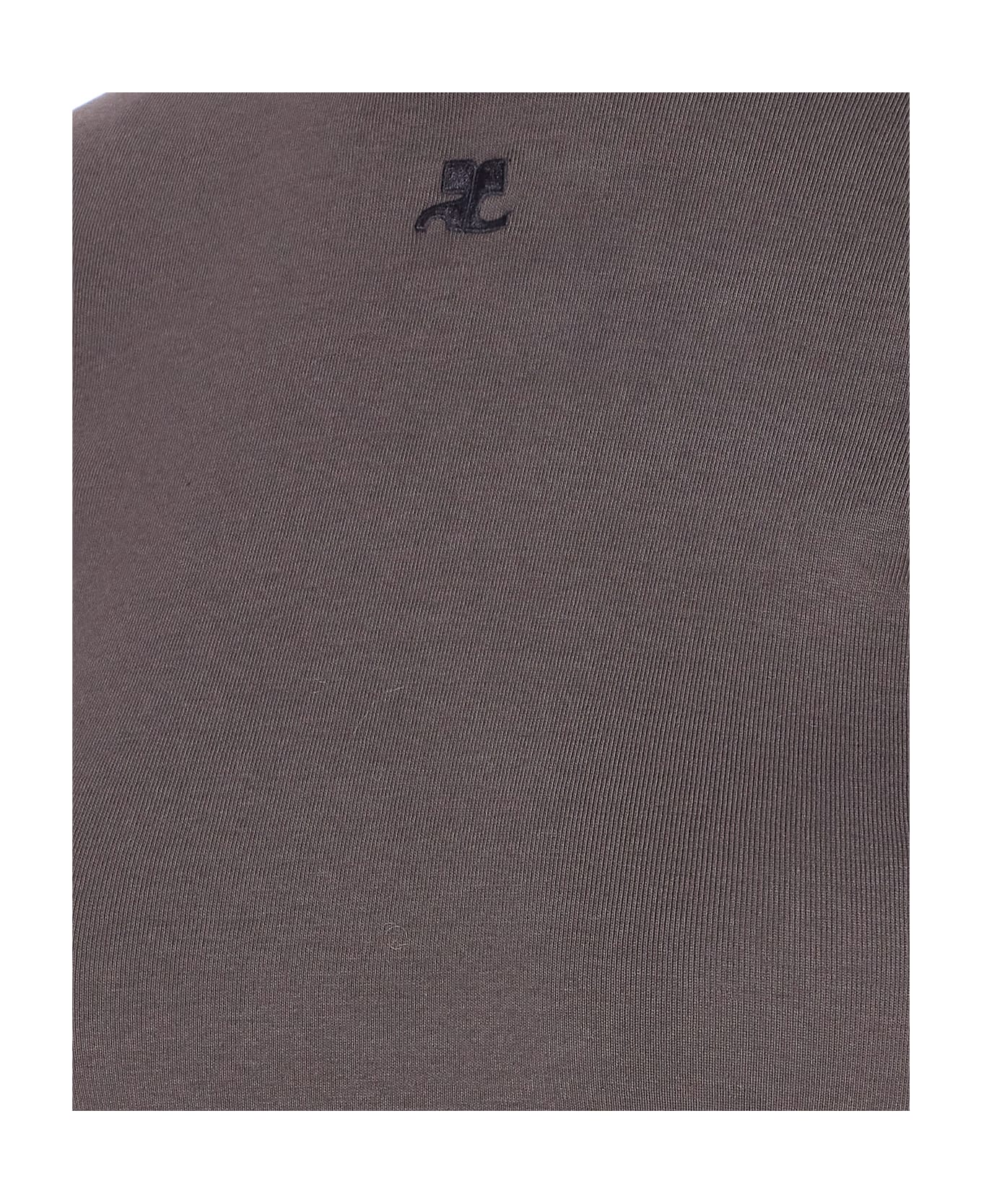 Courrèges Signature Contrast Logo T-shirt - Grey