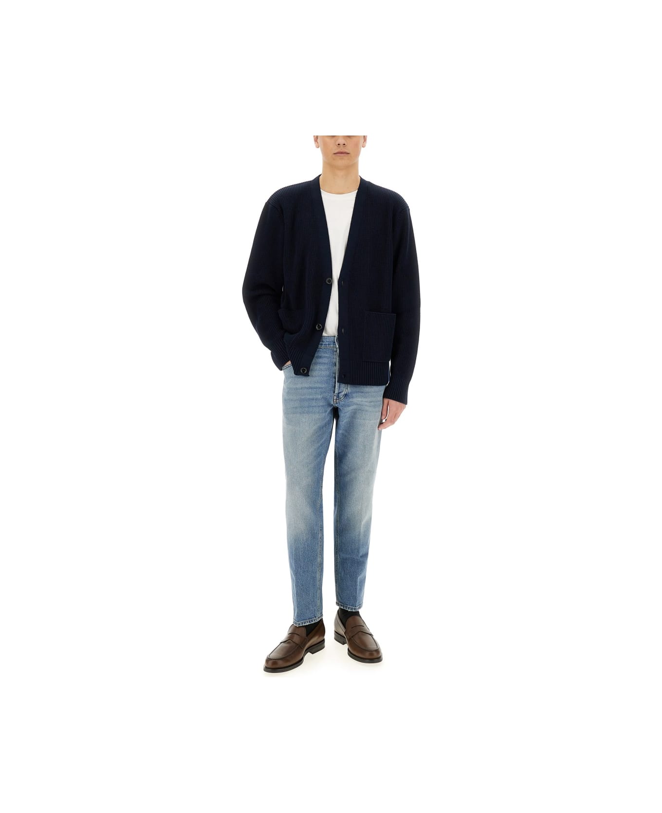 Lardini Organic Cotton Cardigan - BLUE