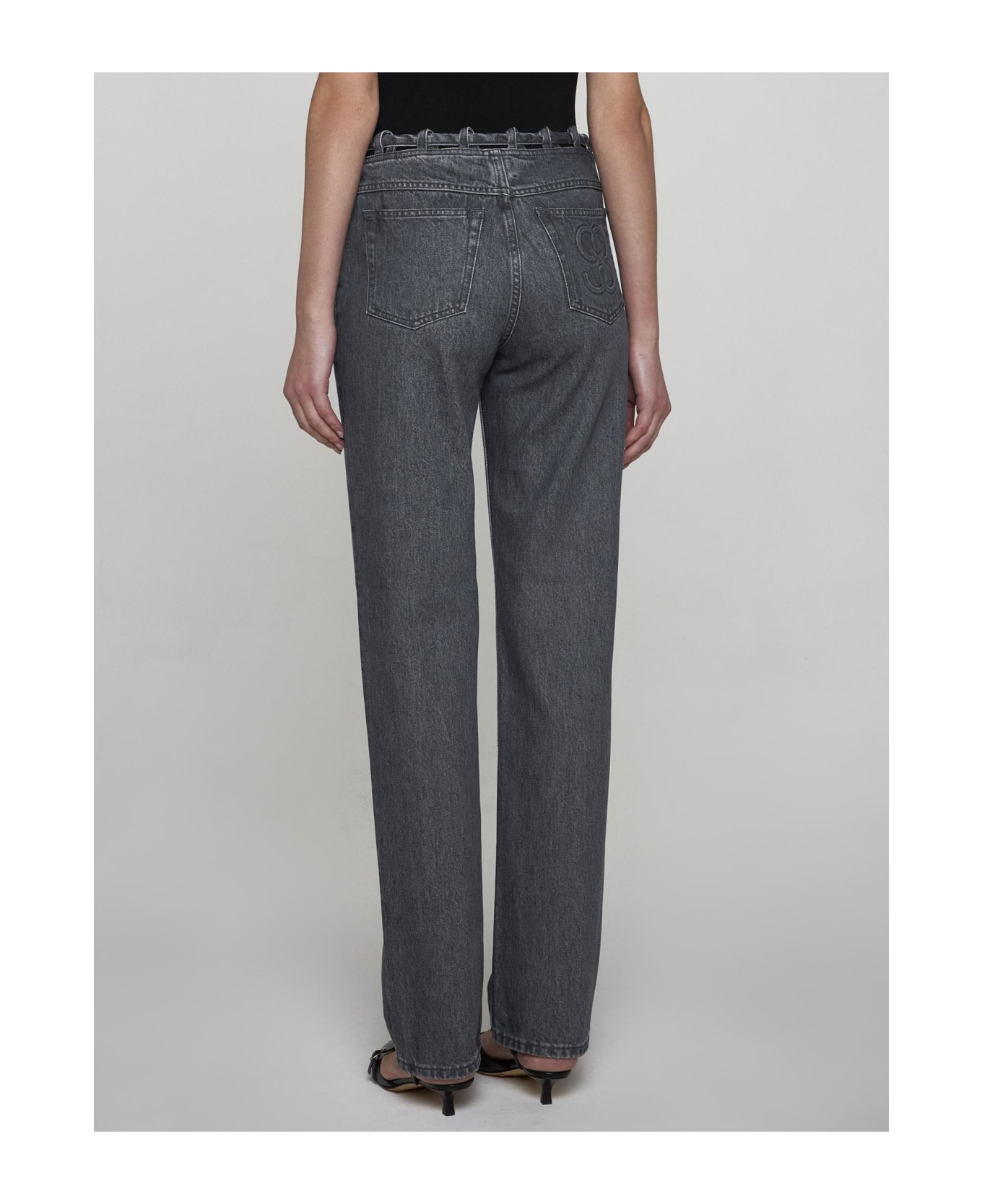 Filippa K Lace Waist Jeans - Mid Grey W デニム