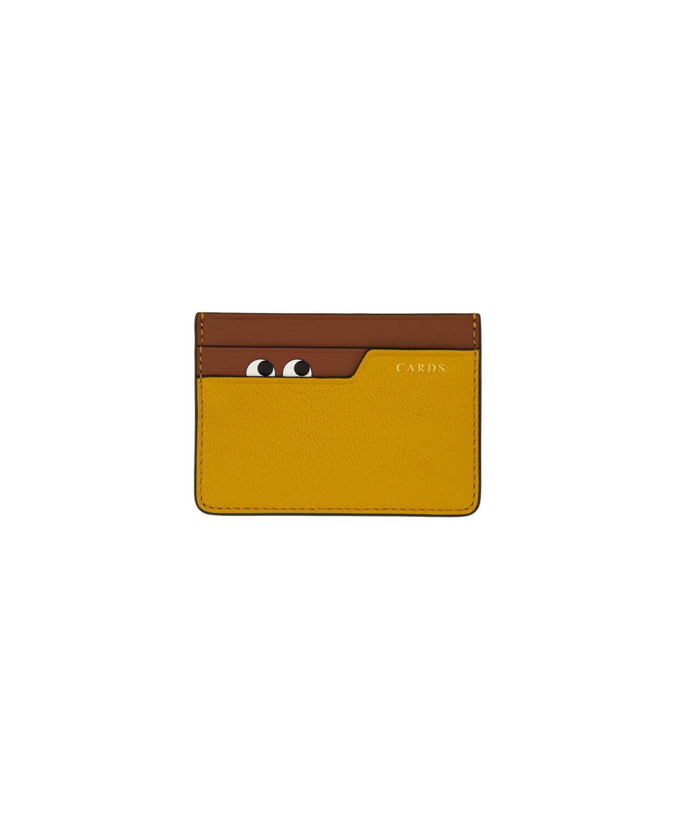 Anya Hindmarch Leather Card Holder - BEIGE