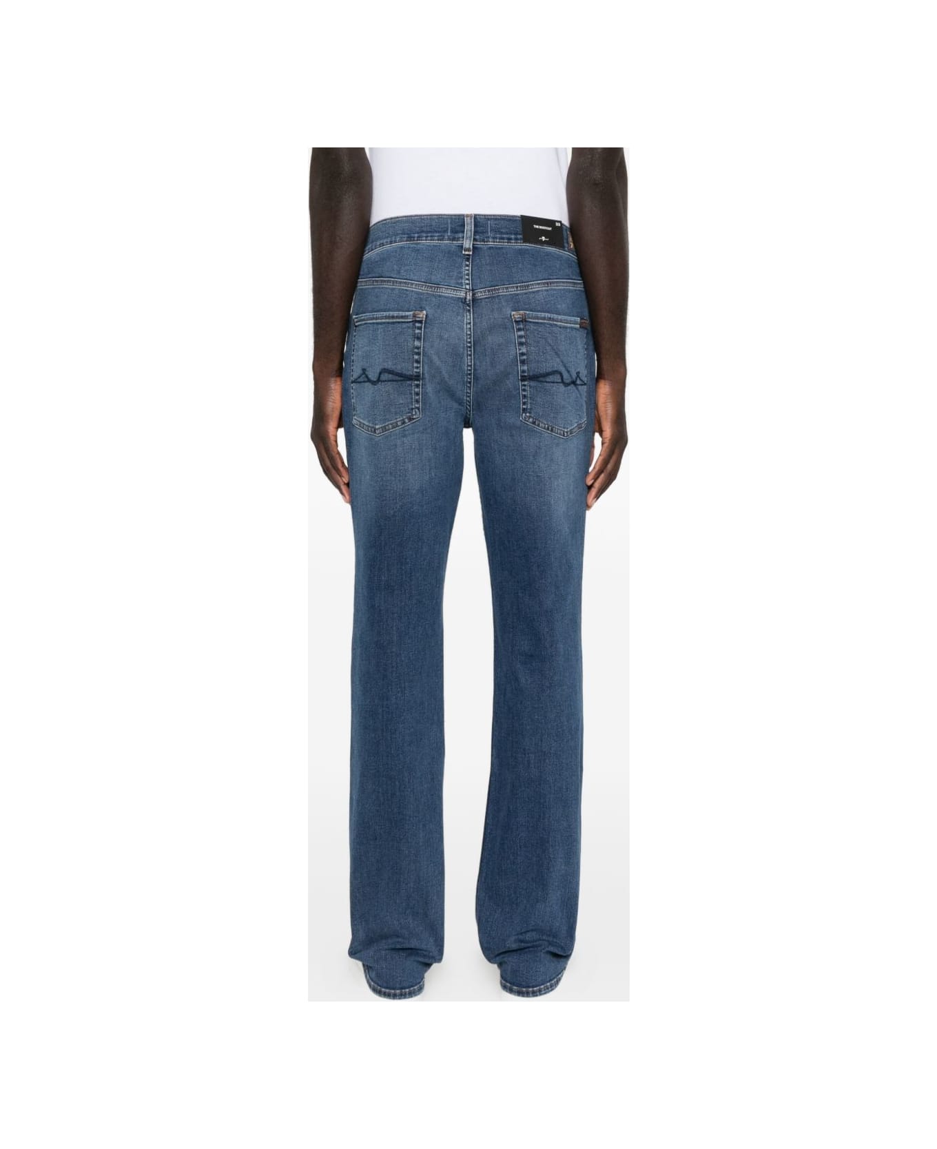 7 For All Mankind 7 For All Man Kind Blue Cotton Blend Button Fly Denim - Blue