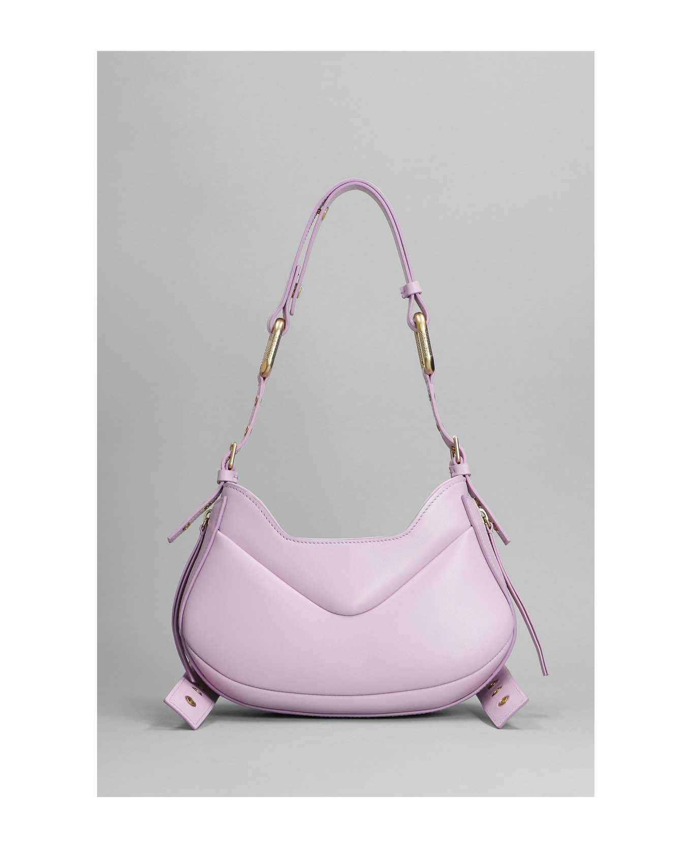 Biasia Shoulder Bag In Viola Leather - Viola