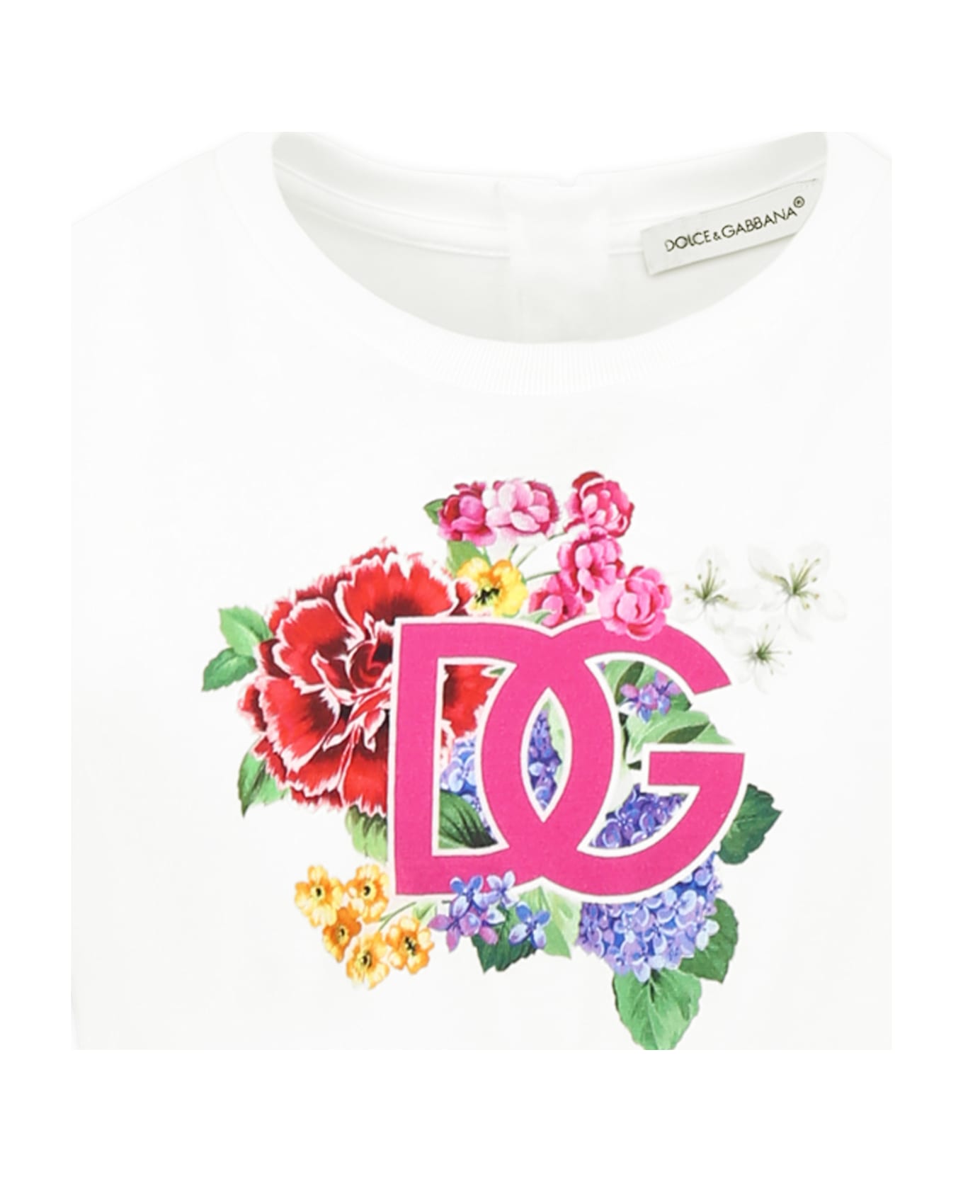 Dolce & Gabbana Light Blue Dress For Girl With Logo - Light Blue