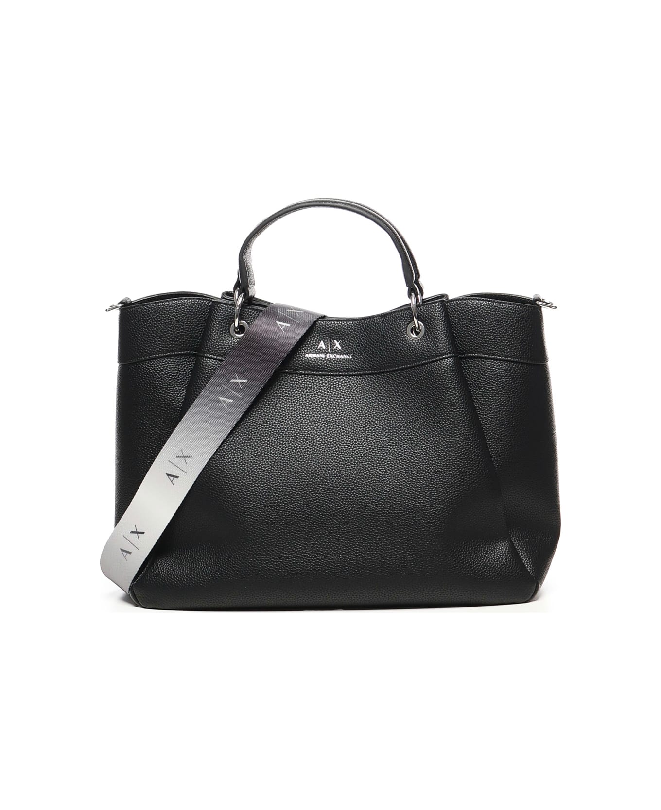 Armani Collezioni Large Tote Bag With Logo - Black
