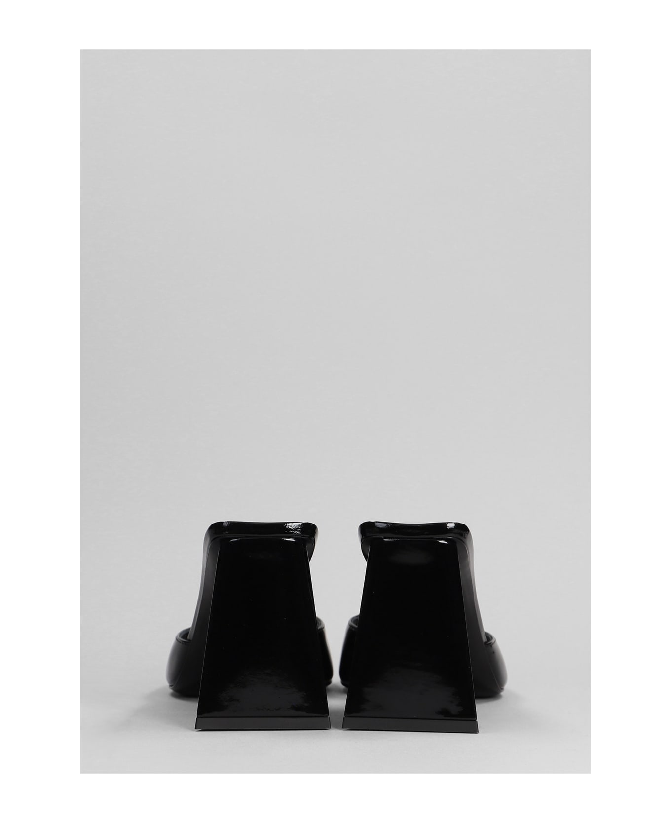 The Attico Mini Devon Slipper-mule In Black Patent Leather - black