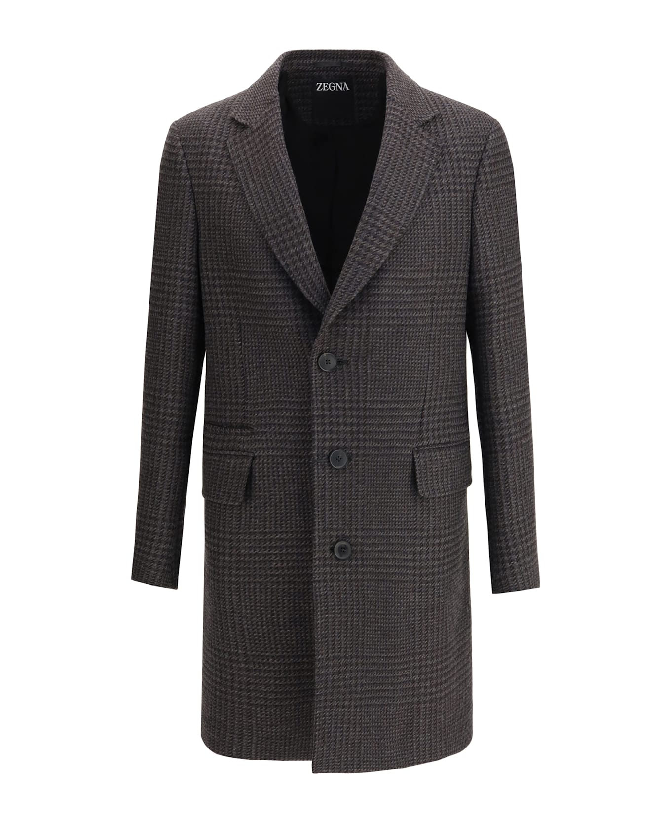 Zegna Prince Of Wales Wool Coat
