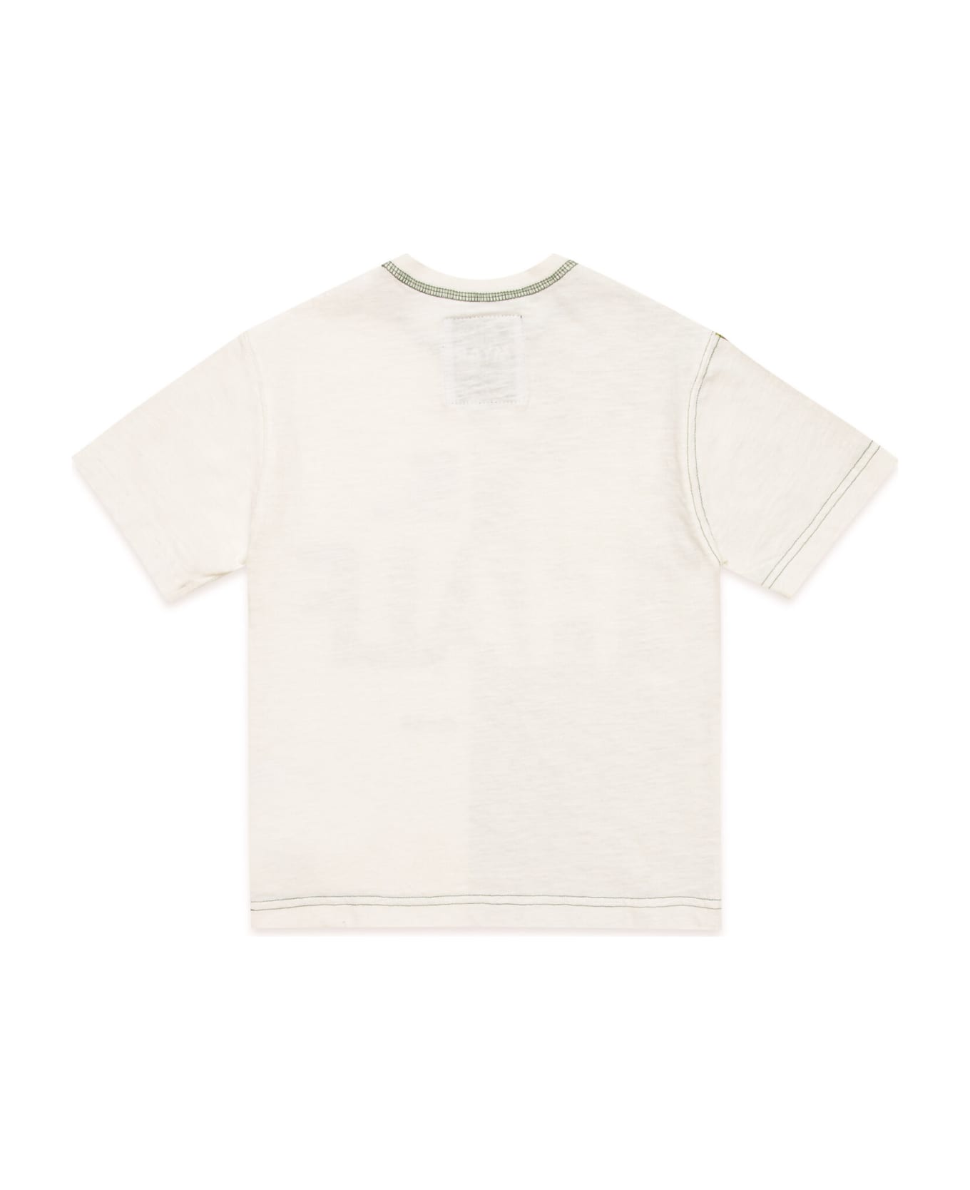 MYAR Myt19u T-shirt Myar Deadstock Linen-blend Crew-neck T-shirt With Digital Half Print - Off white