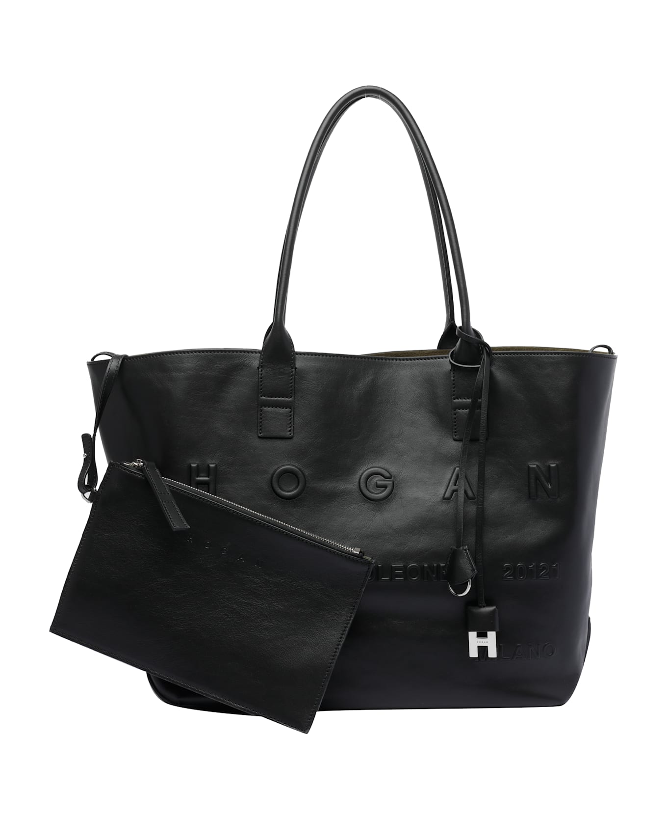 Hogan Script Medium Shopping Bag - Black
