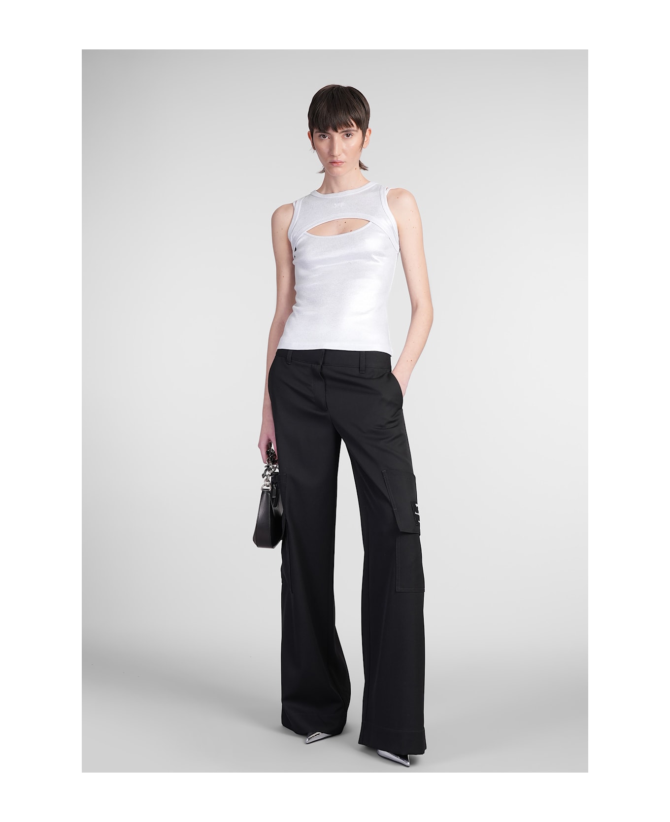 Off-White Topwear In Silver Cotton - silver