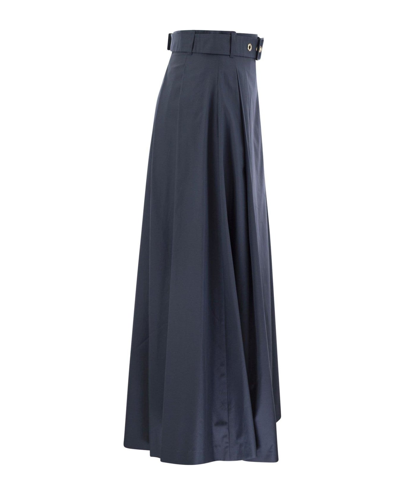'S Max Mara Belted Pleated Skirt - Blue スカート