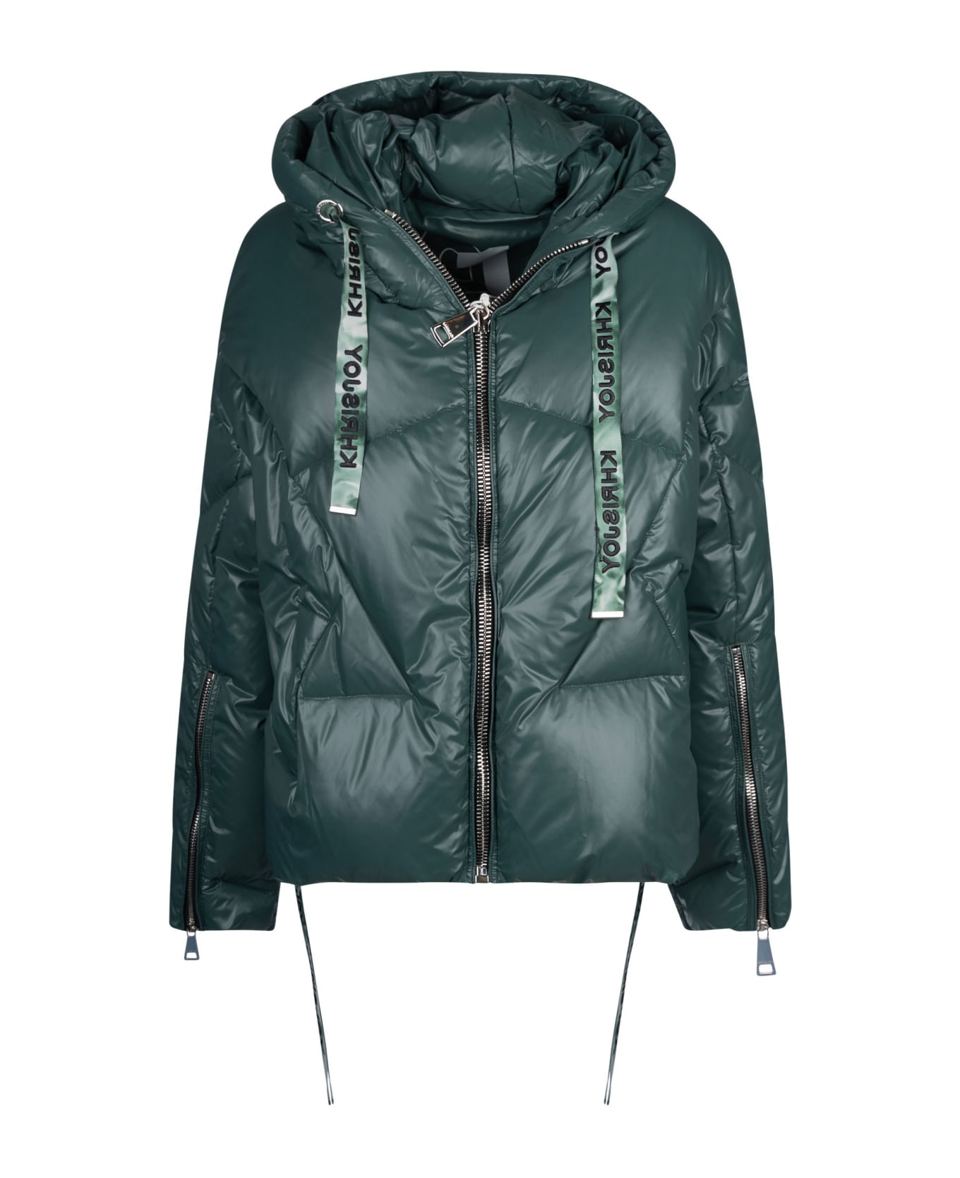 Khrisjoy Iconic Shiny Puffer Jacket - Forest Green