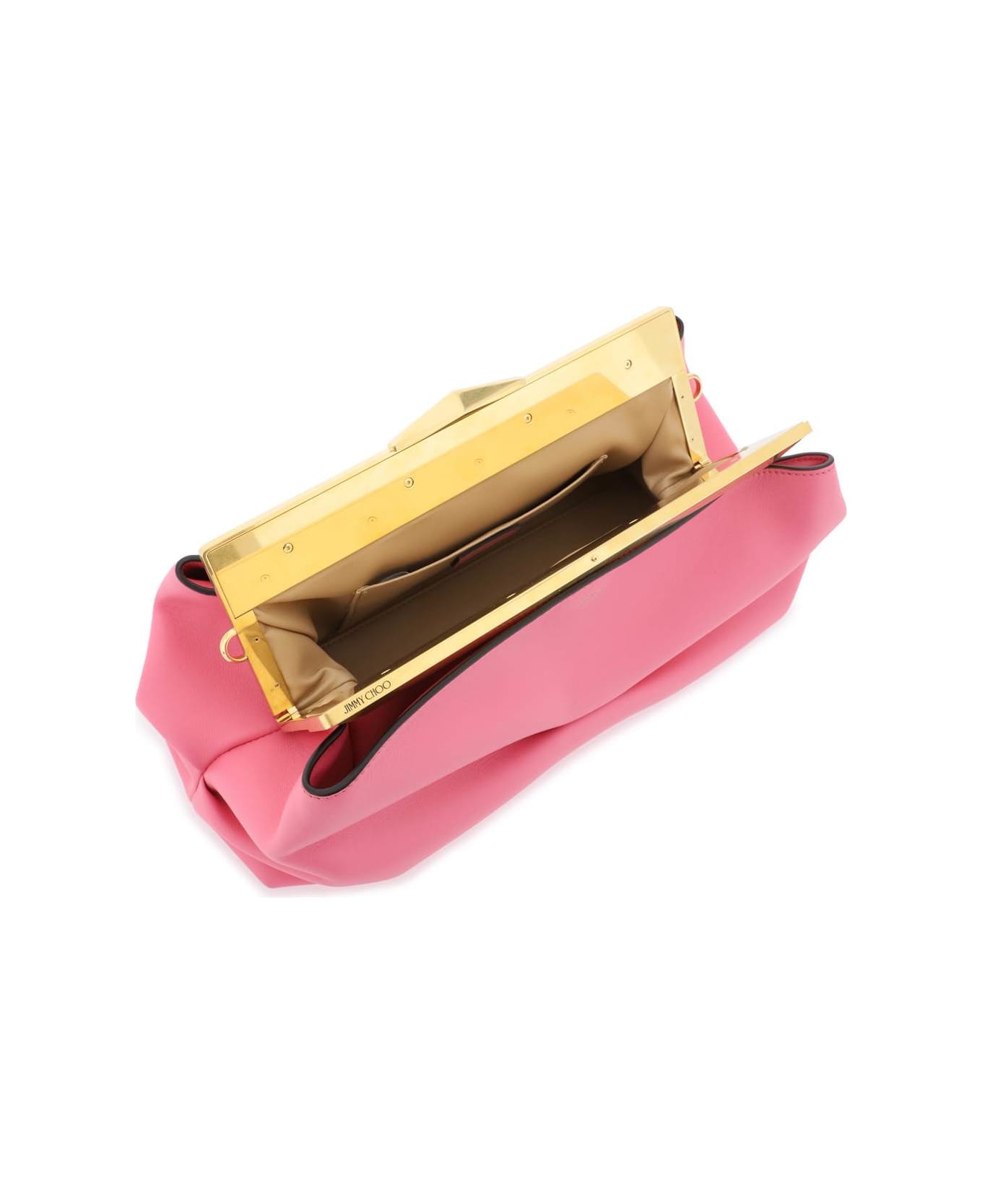 Jimmy Choo Leather Diamond Frame Clutch - CANDY PINK GOLD (Pink)