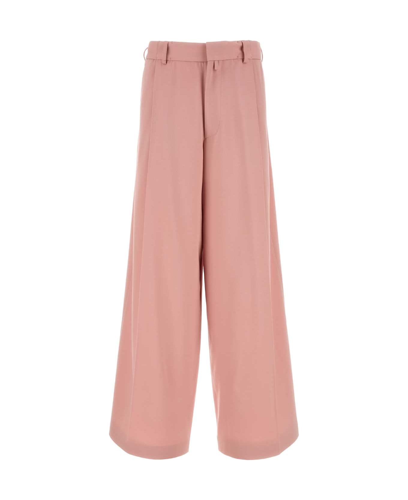 Dries Van Noten Pink Wool Wide-leg Pant - OLDROSE