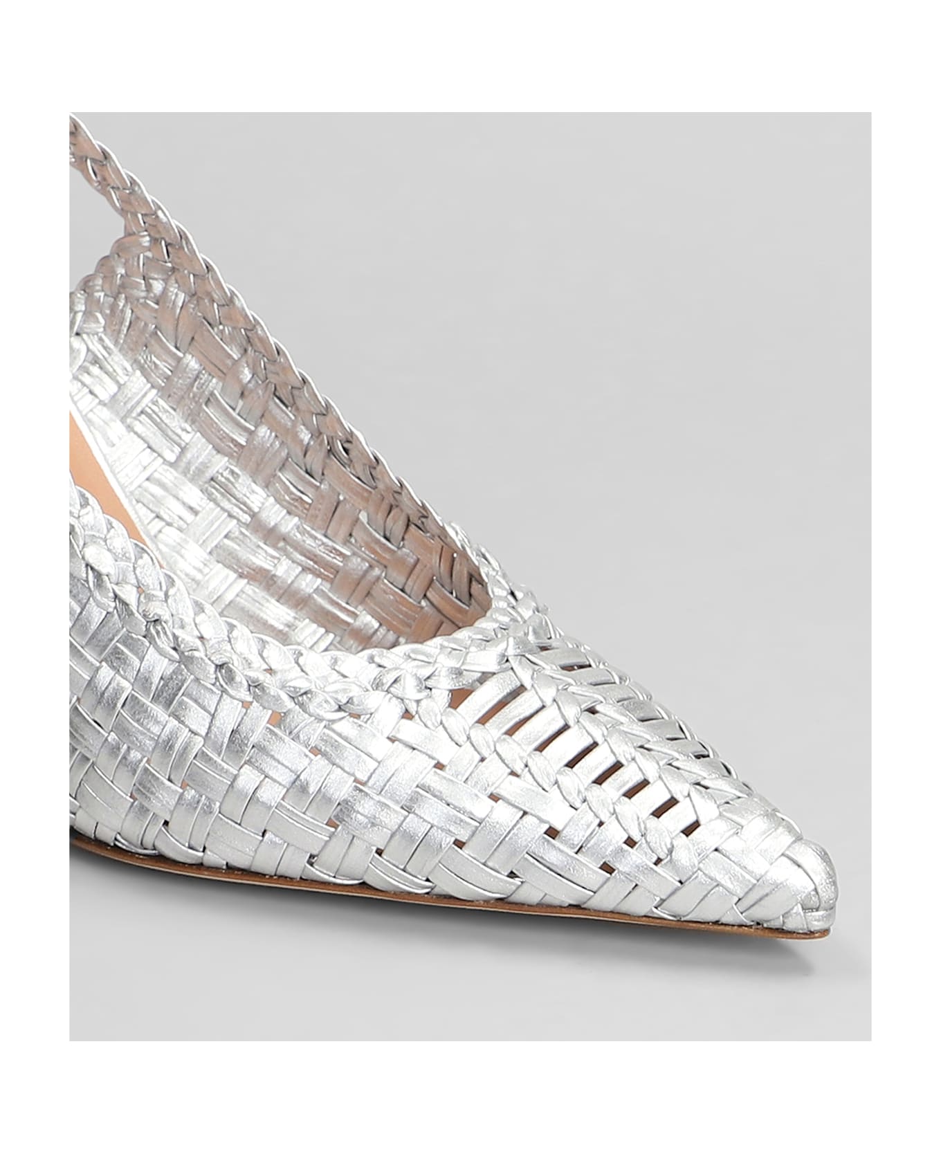 Lella Baldi Pumps In Silver Leather - silver