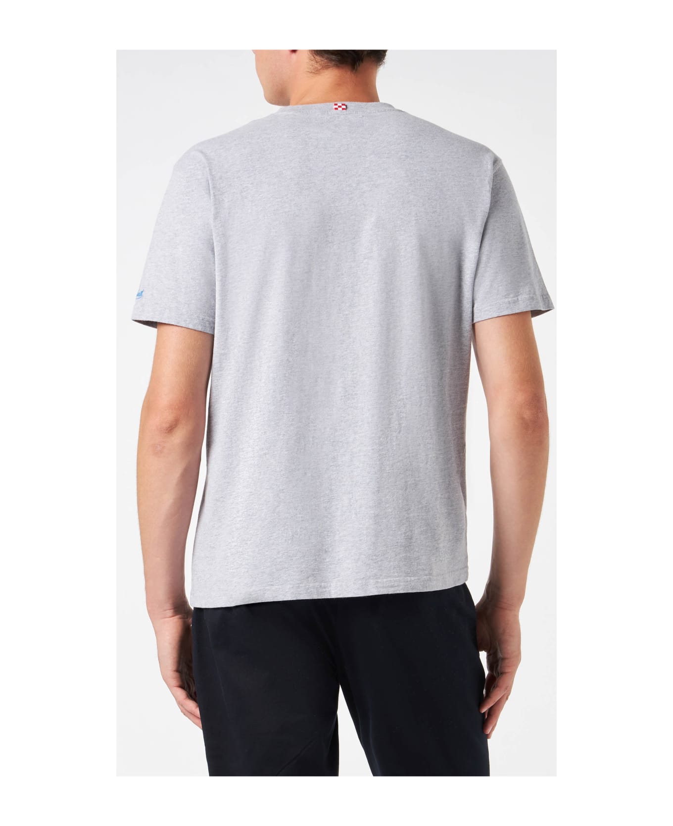 MC2 Saint Barth Man Heavy Cotton T-shirt With Sex Machine Embroidery - GREY