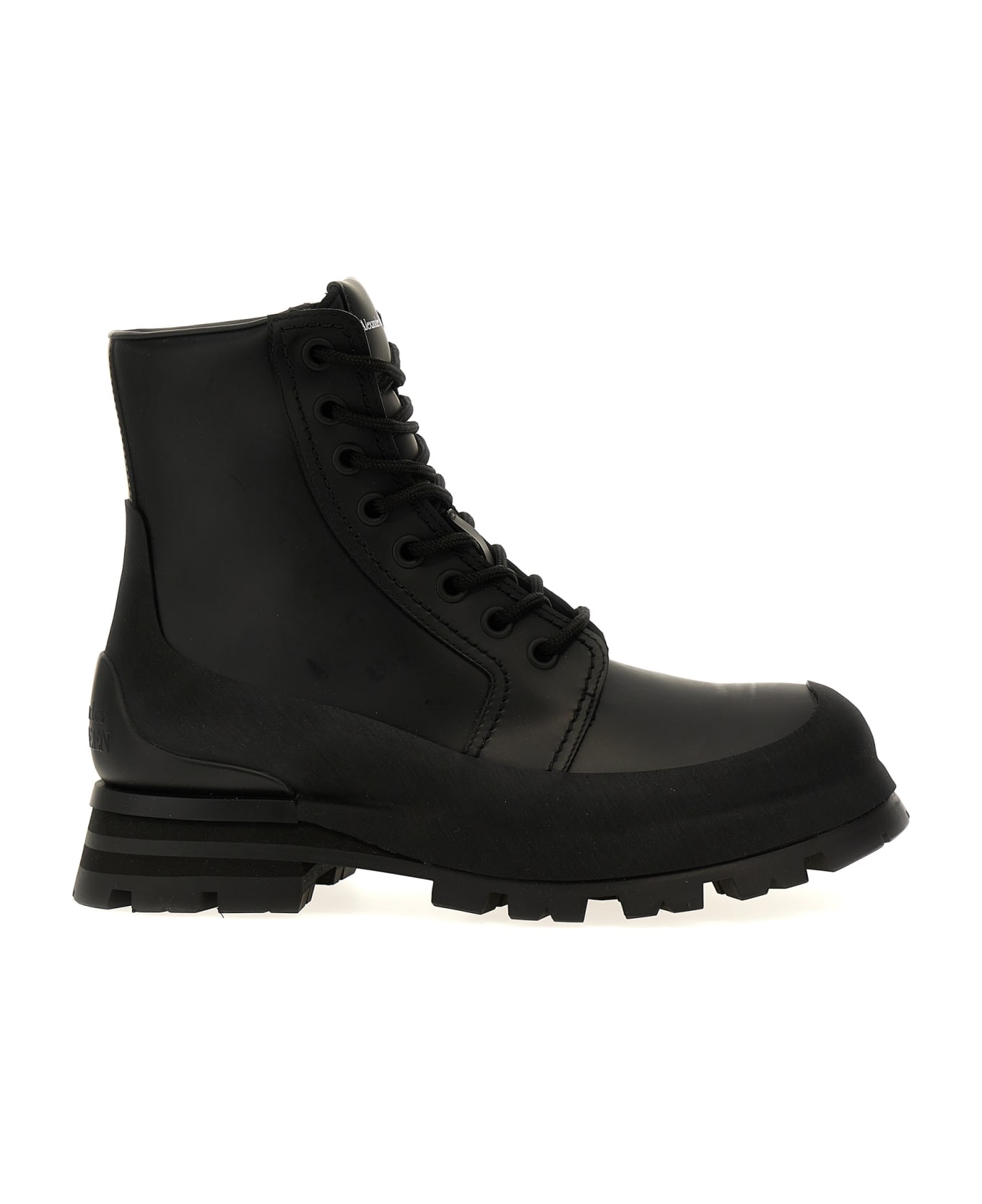 Alexander McQueen Wander Leather Lace-up Boots - Black