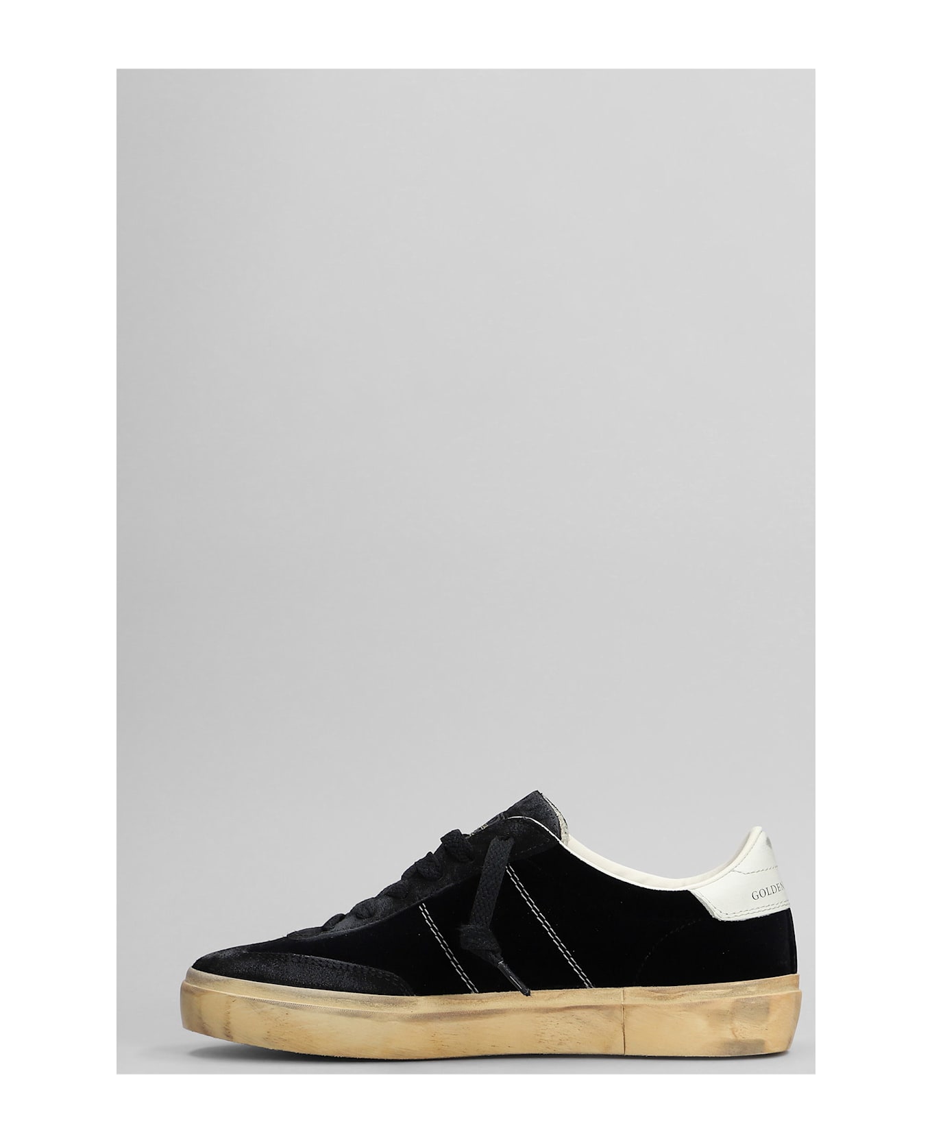 Golden Goose Soul Star Sneakers In Black Velvet - black