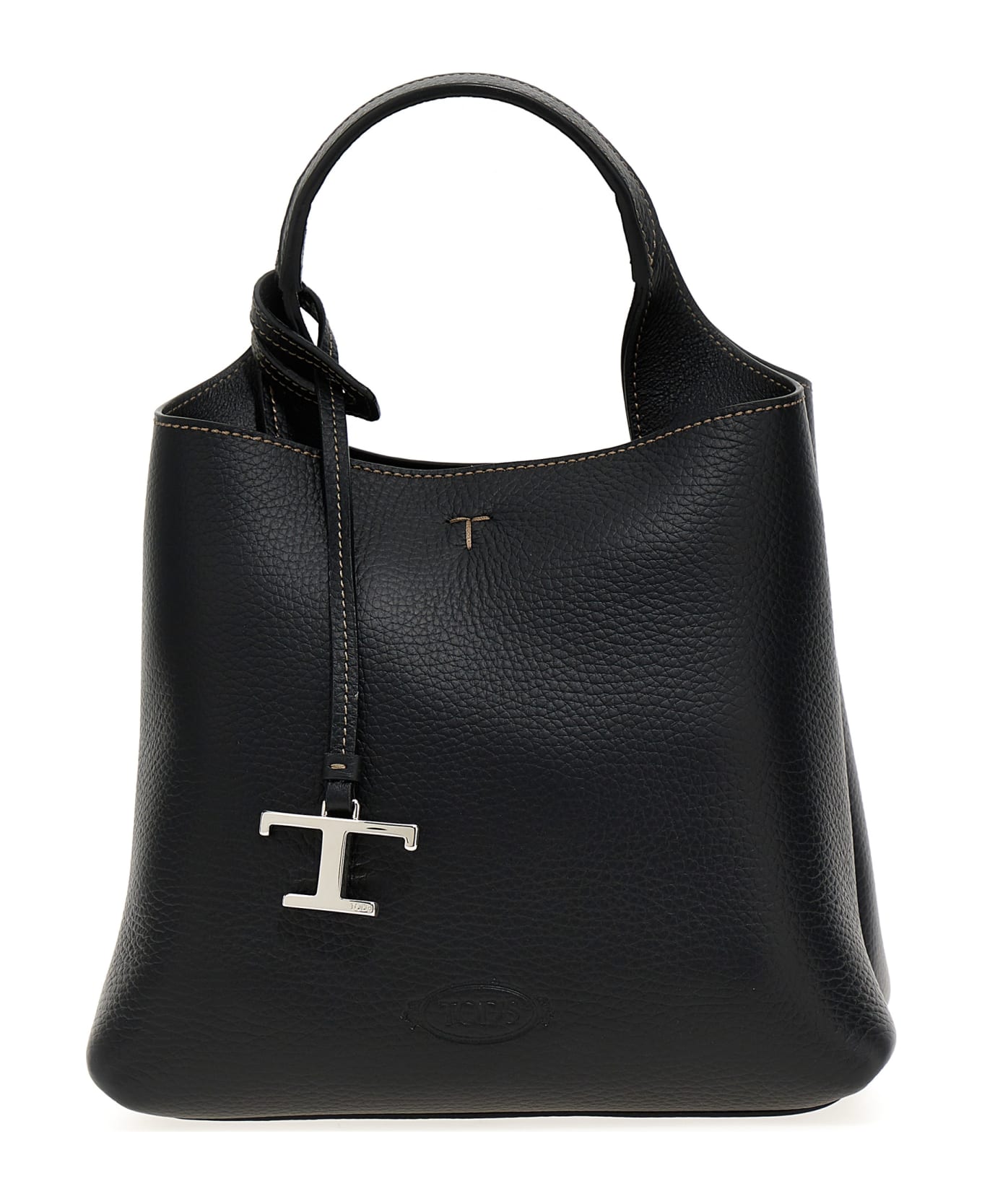 Tod's T Logo Plaque Tote Bag - Black