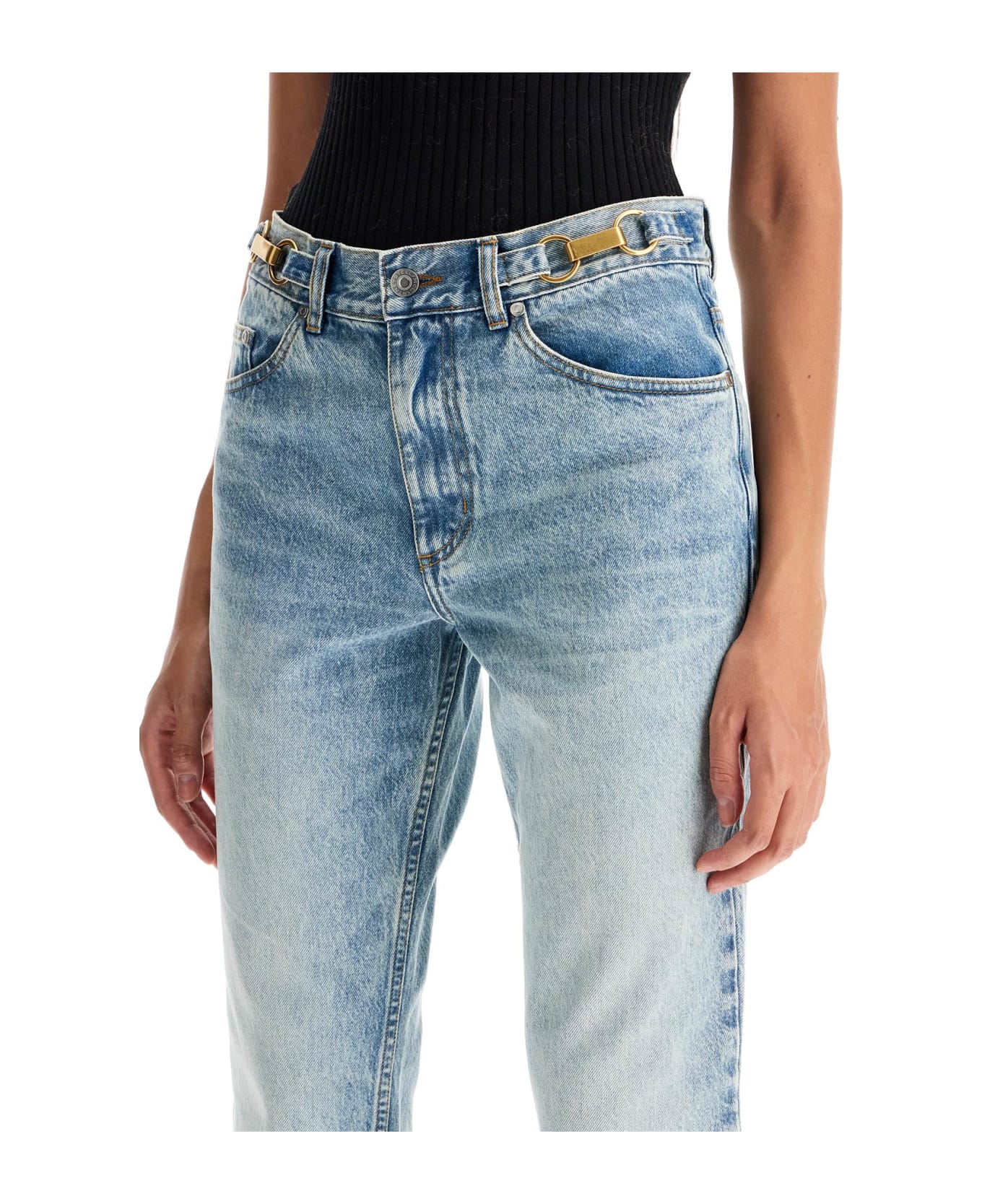 Stella McCartney Clasp-embellished Mid-rise Tapered Jeans - Blue