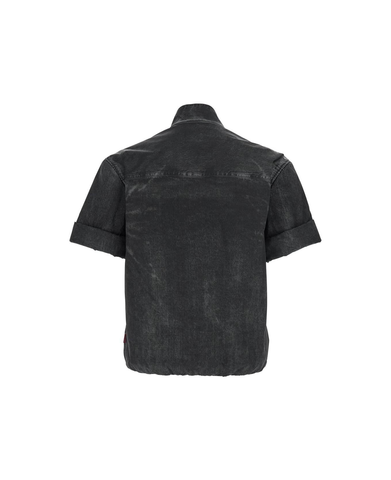 Diesel Black Jacket With Short-sleeve And Distressed Effect In Fabric Man - Black