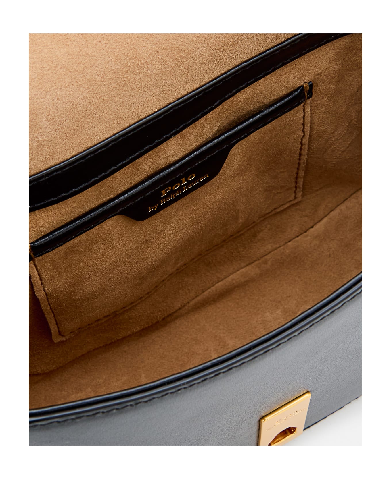 Polo Ralph Lauren Small Satchel Crossbody Leather Bag - Black トートバッグ