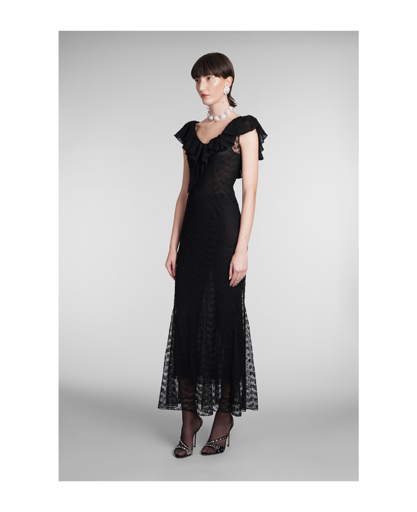 Alessandra Rich Dress In Black Viscose - black ワンピース＆ドレス