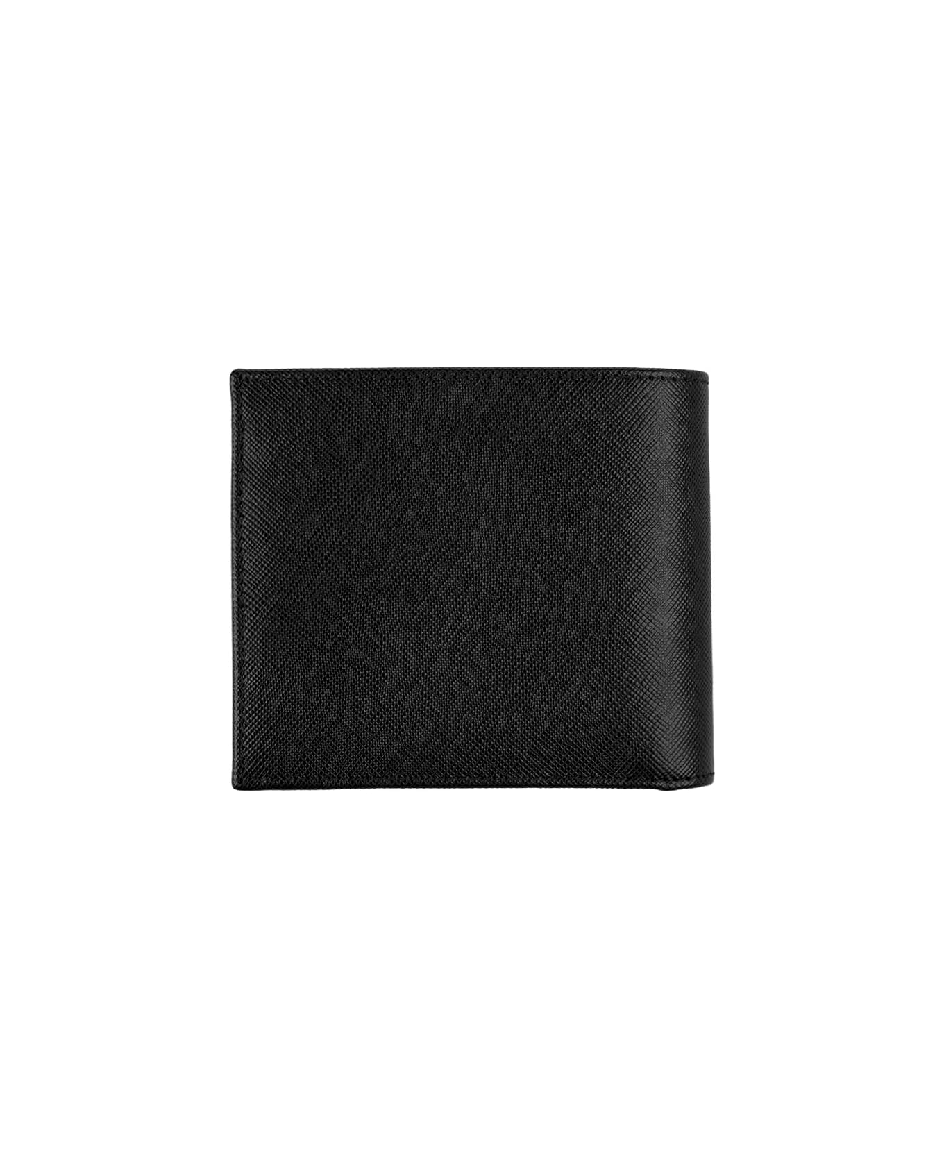 Kiton Black Leather Wallet With Logo - Black