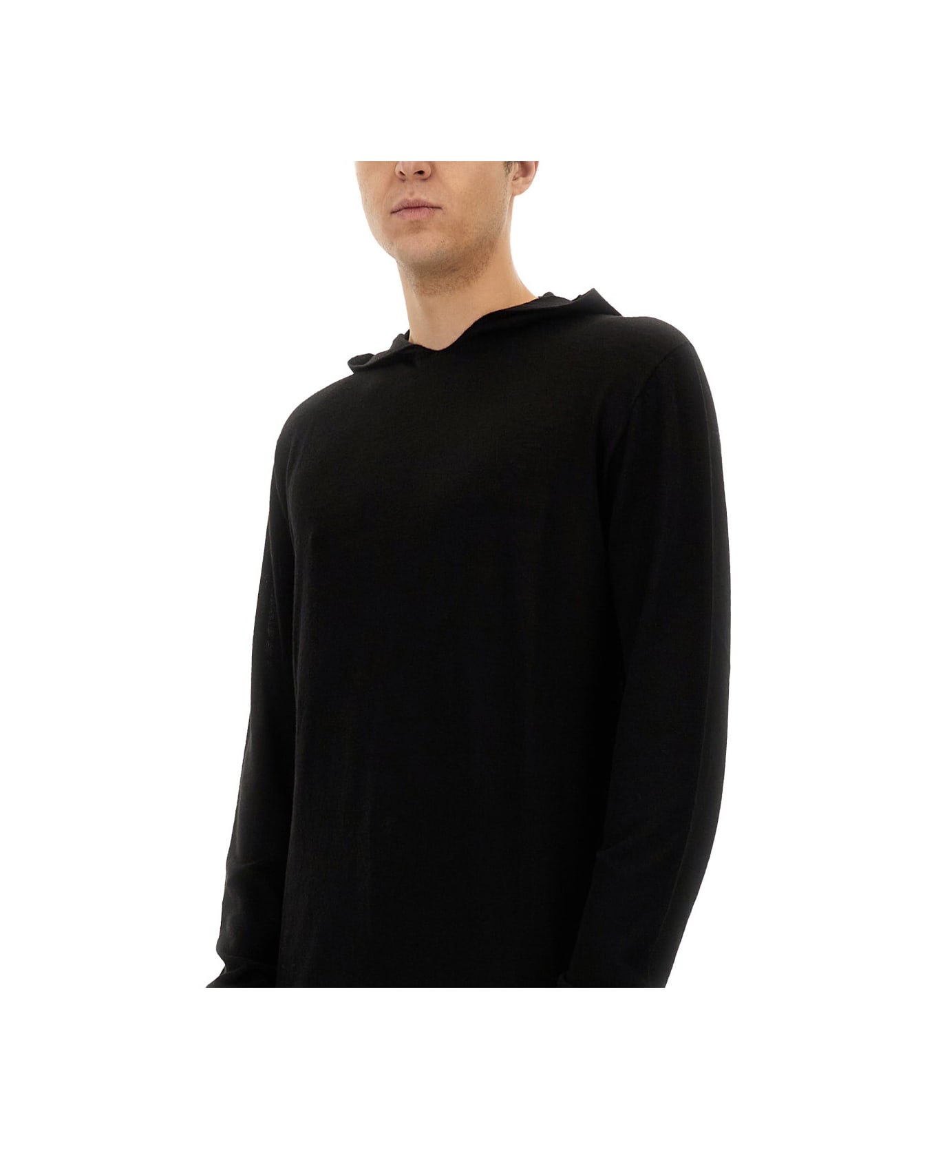 Rick Owens Wool Sweatshirt - BLACK