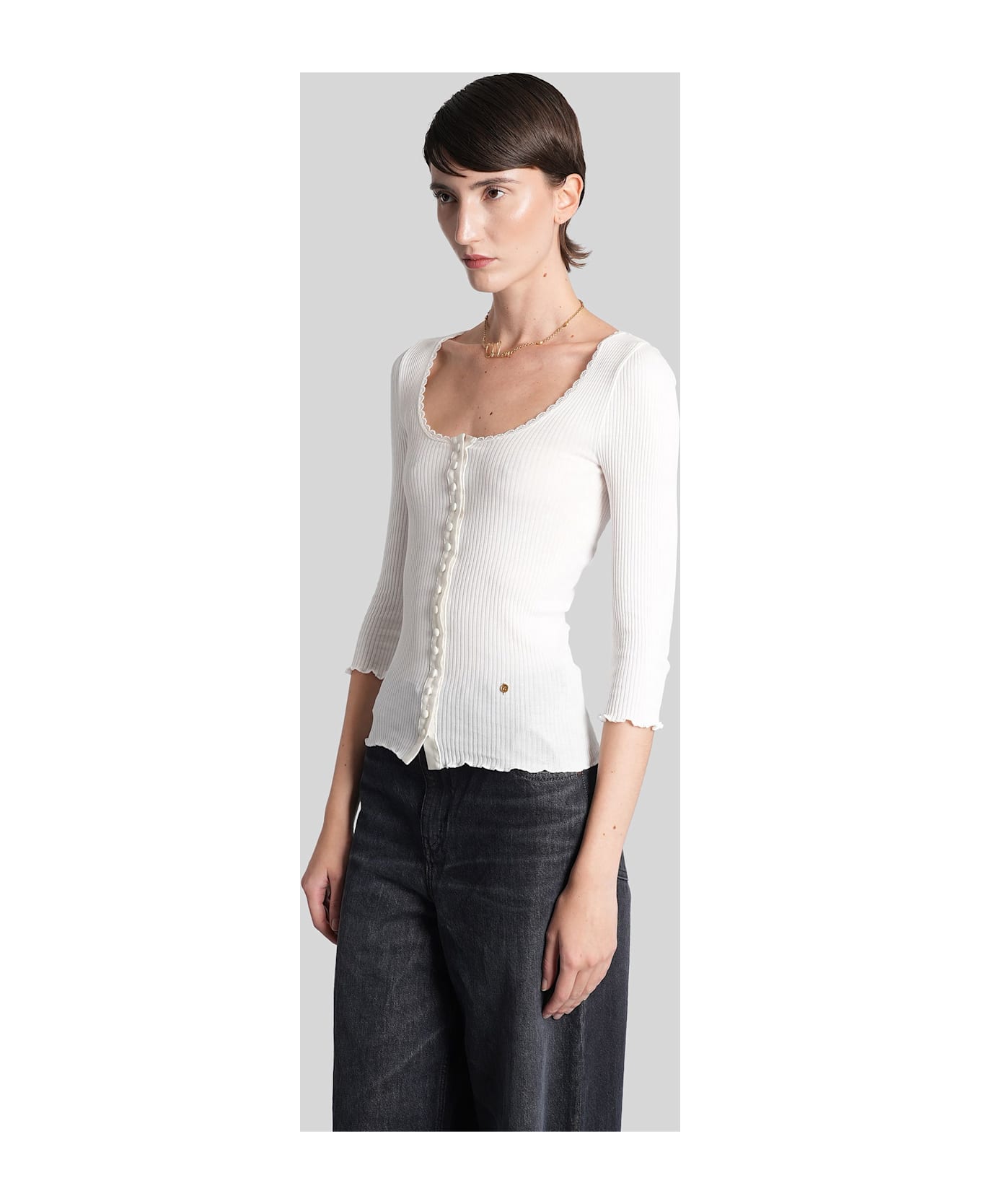 Chloé Cardigan In White Cotton - white