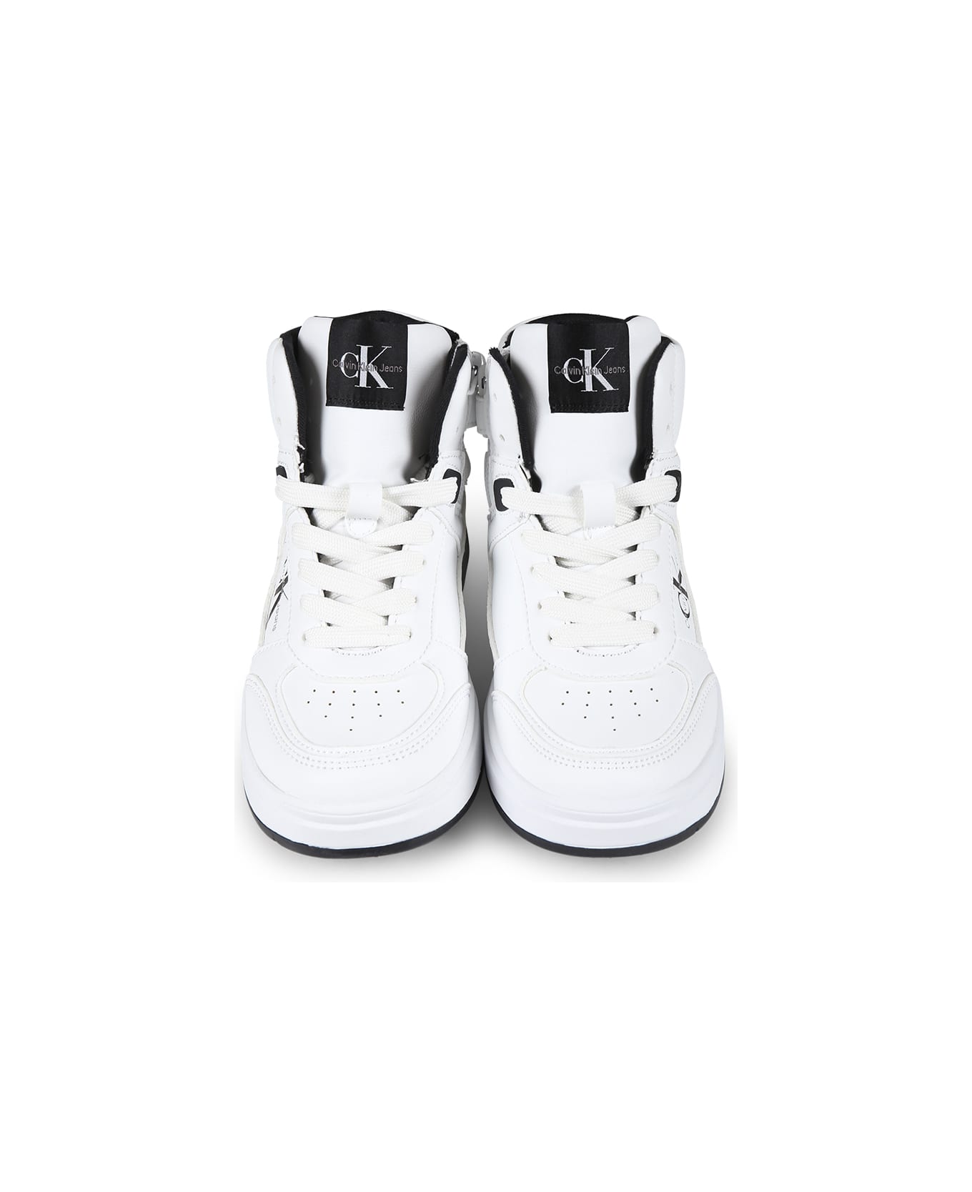 Calvin Klein White Sneakers For Kids With Logo - White