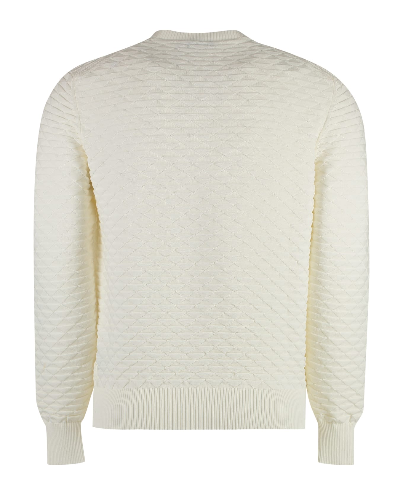Drumohr Cotton Crew-neck Sweater - White ニットウェア
