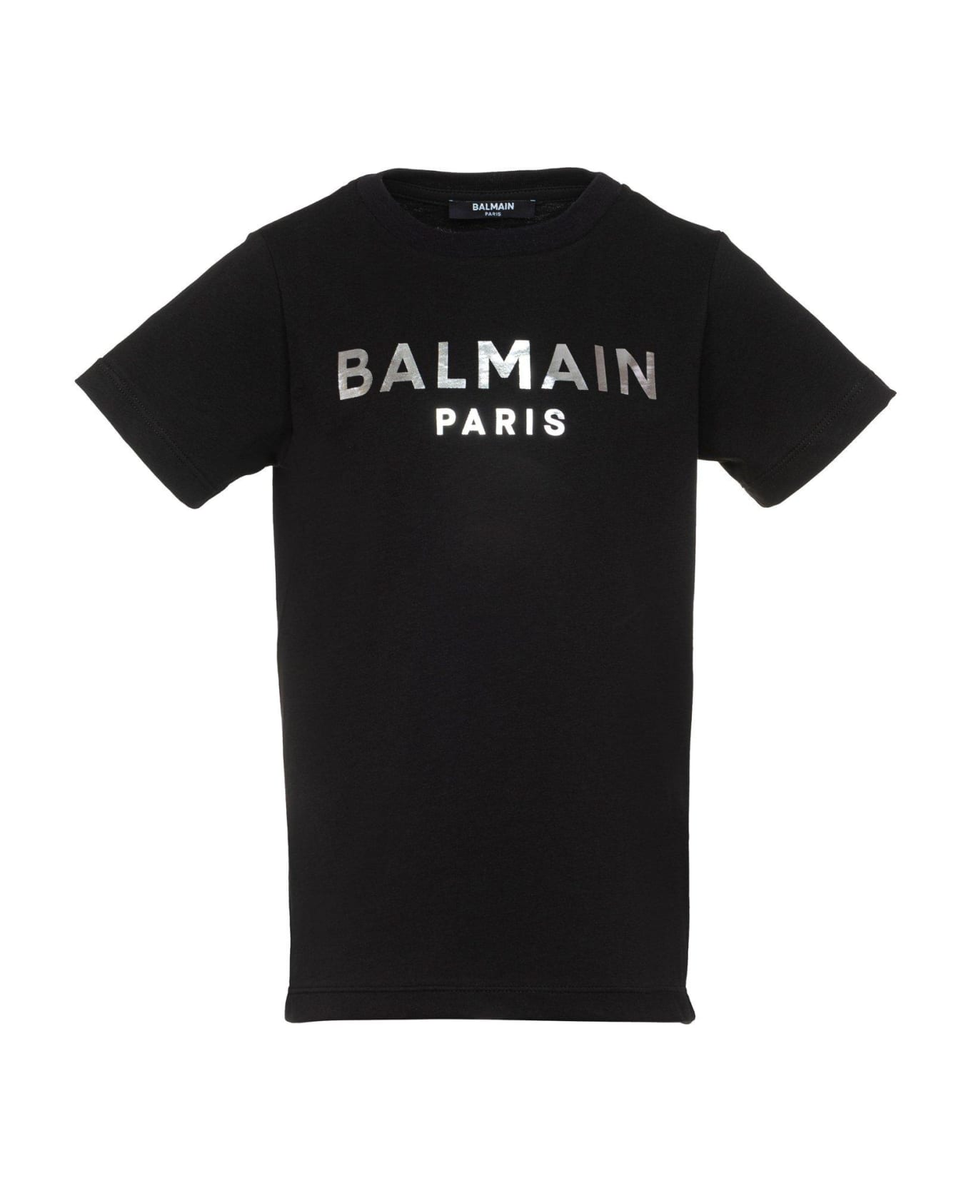 Balmain Logo Printed Crewneck T-shirt - Black/silver Tシャツ＆ポロシャツ