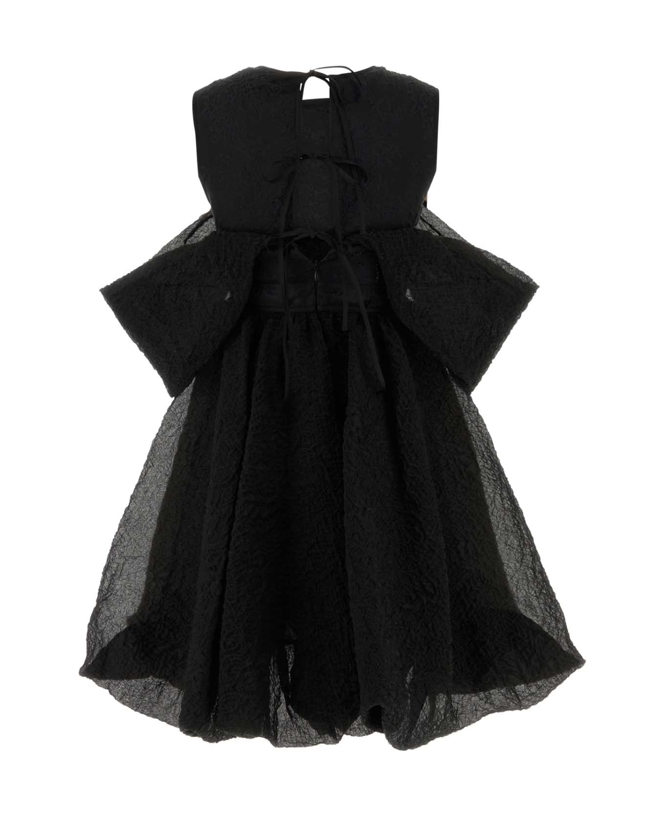Cecilie Bahnsen Black Cotton Blend Mini Dress - BLACK