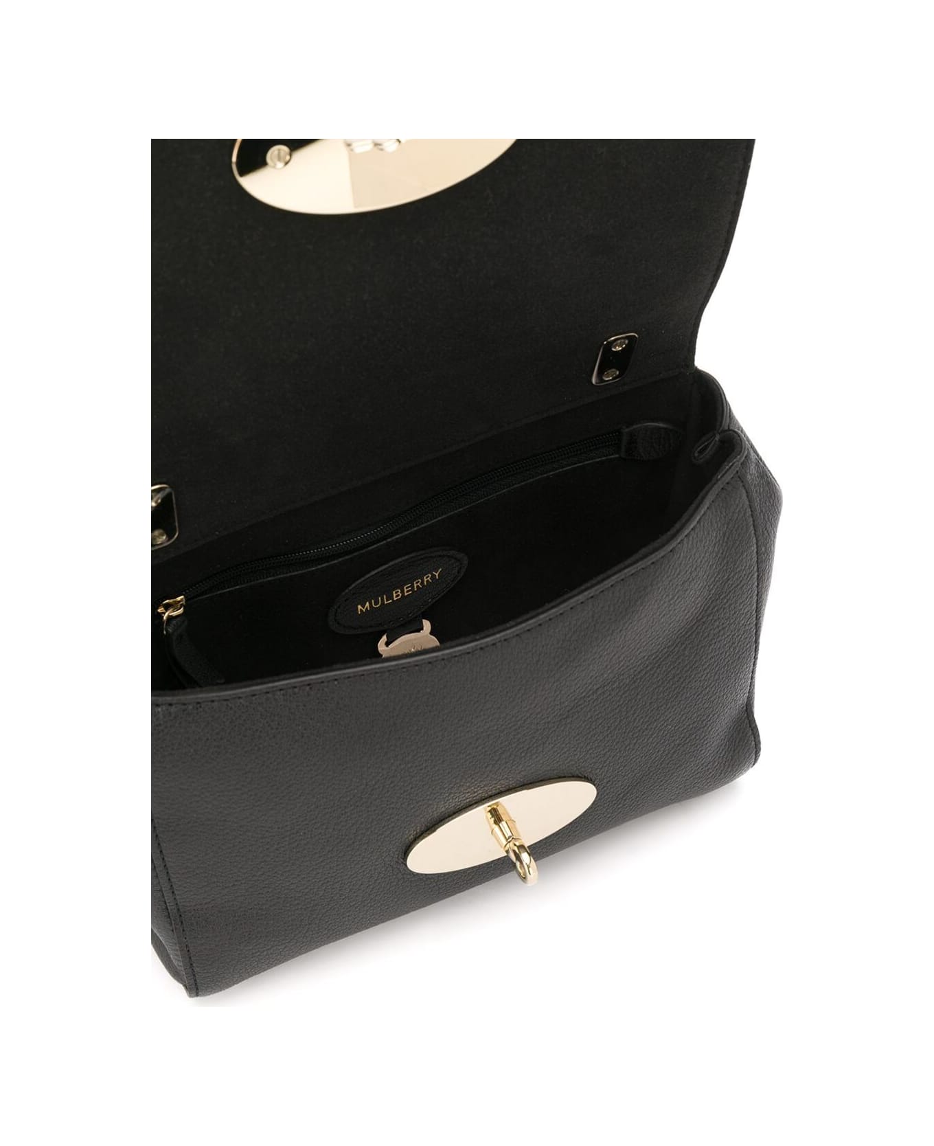 Mulberry 'lilly' Black Shoulder Bag With Twist Lock Closure In Leather Woman - Black ショルダーバッグ