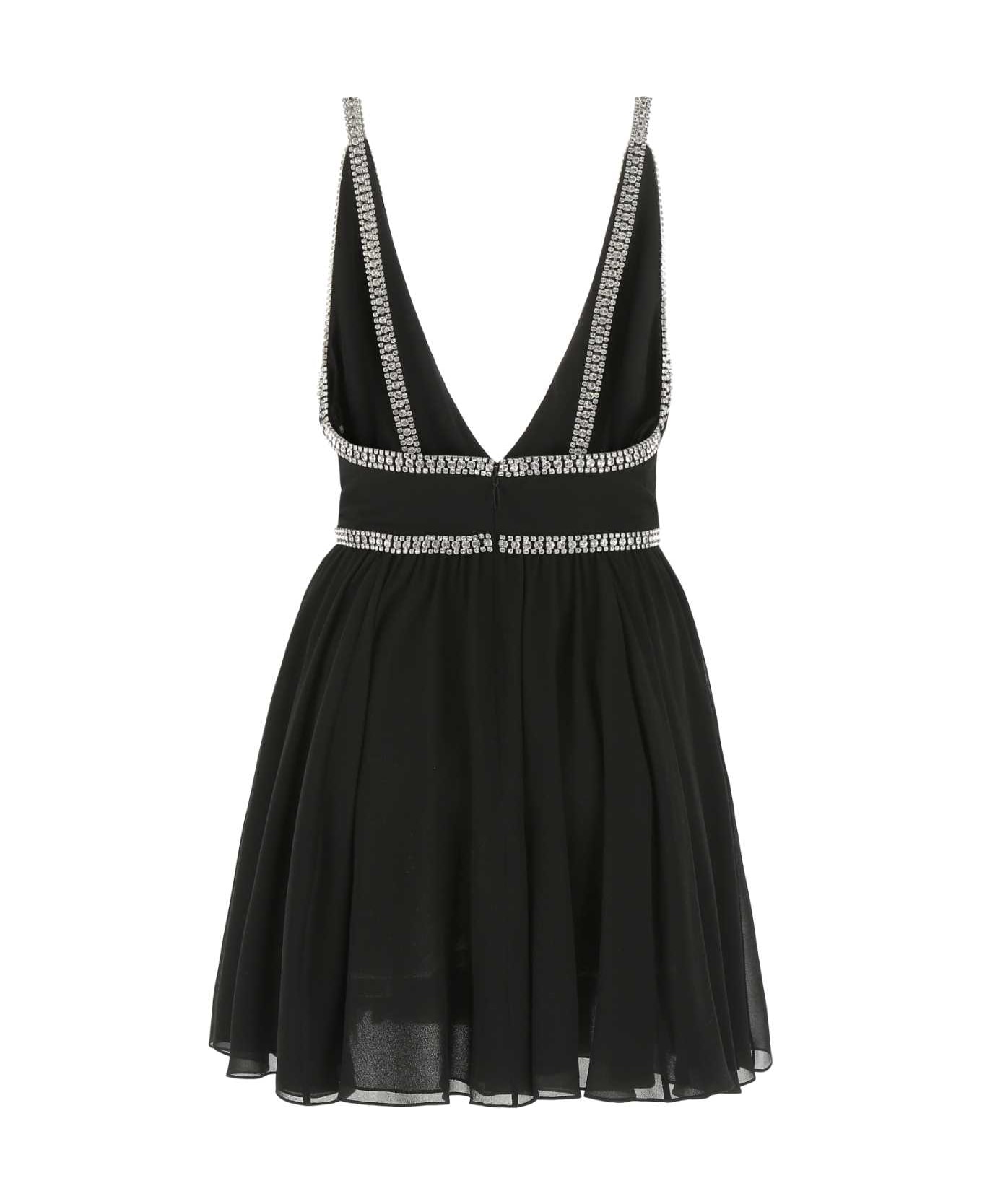 Saint Laurent Black Crepe Mini Dress - 1000 ワンピース＆ドレス