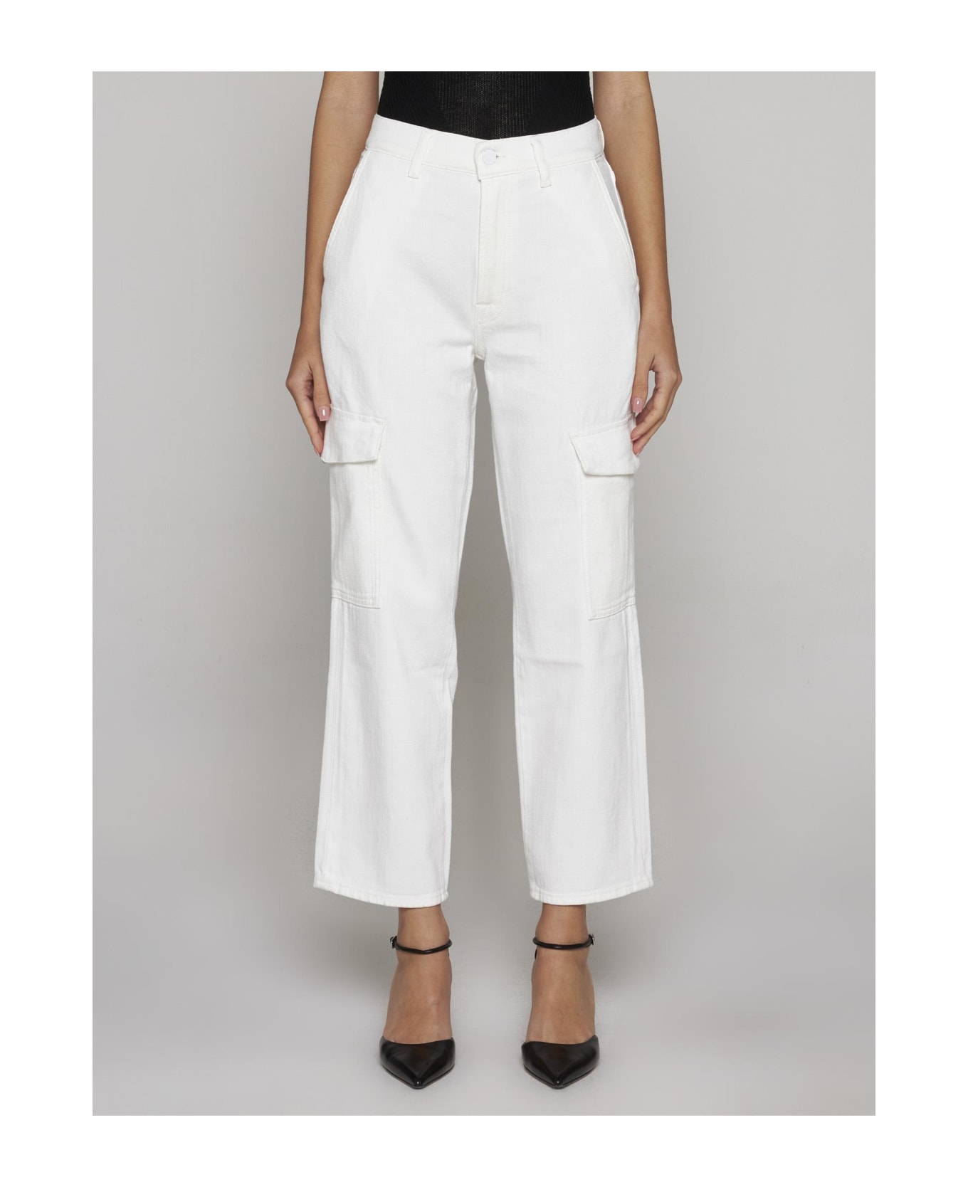 7 For All Mankind Cargo Logan Jeans - White
