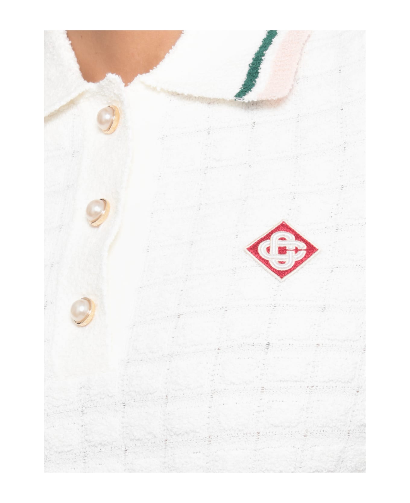 Casablanca Logoed Polo Shirt - White ポロシャツ