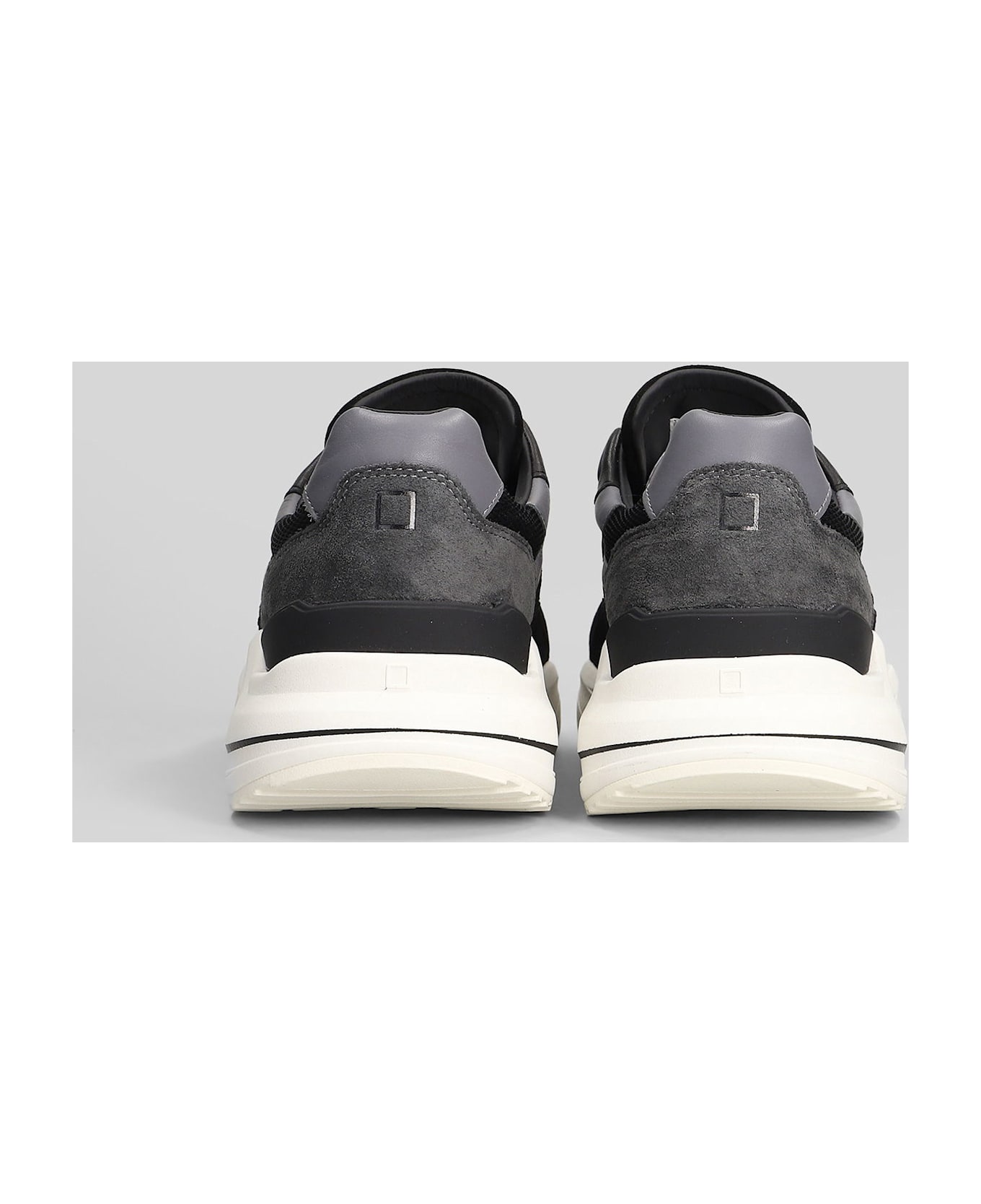 D.A.T.E. Fuga Sneakers In Black Suede And Fabric - black
