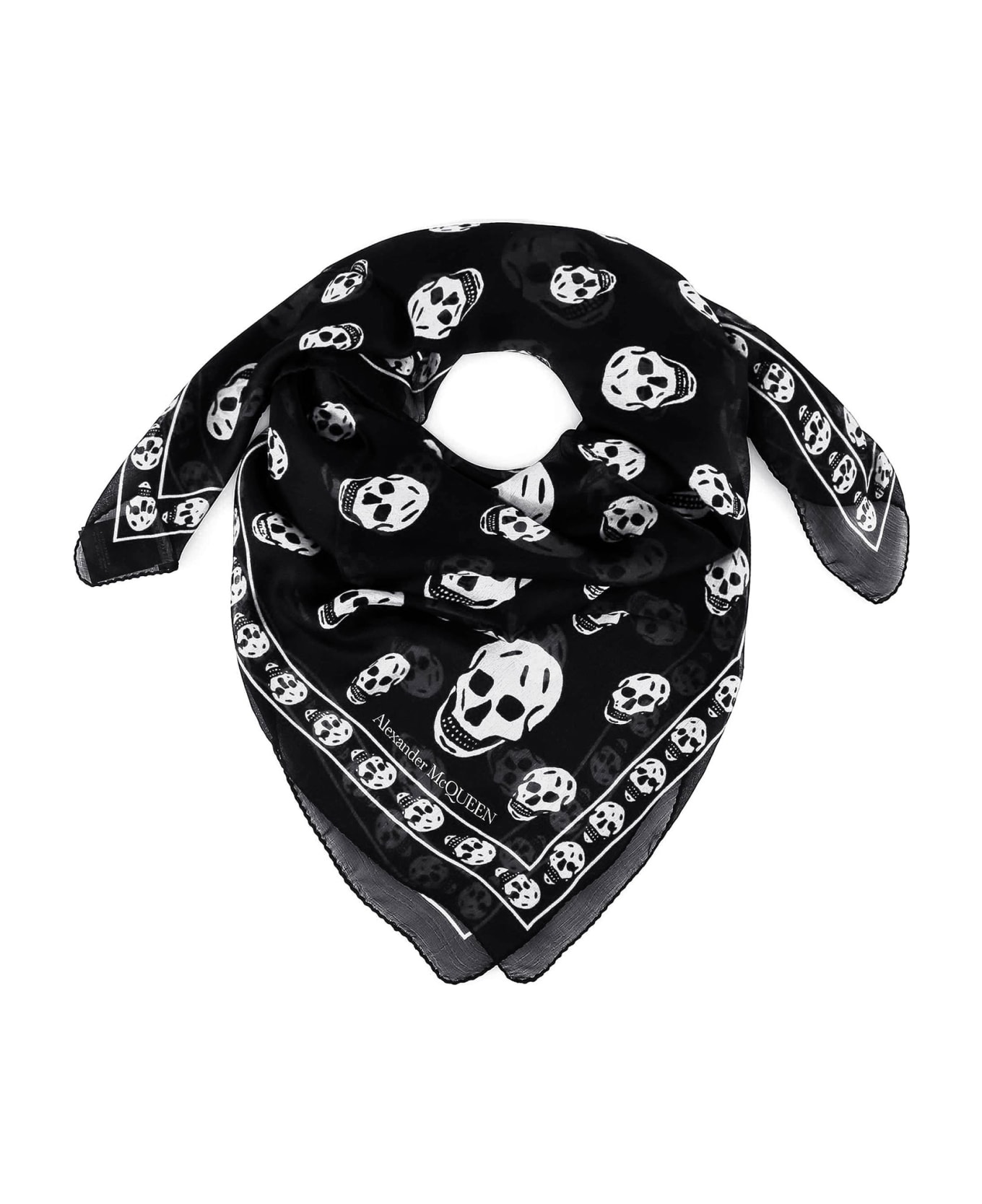 Alexander McQueen Skull Silk Scarf - Black スカーフ