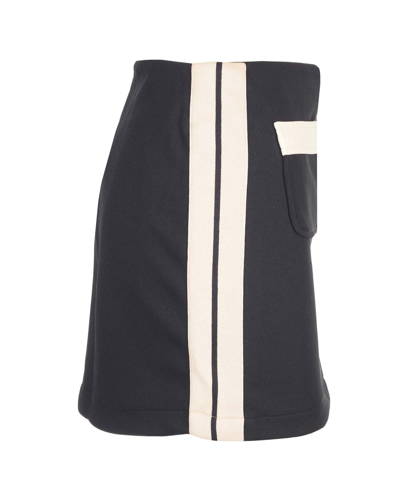Palm Angels Pockets Track Mini Skirt - BLACK OFF WHITE