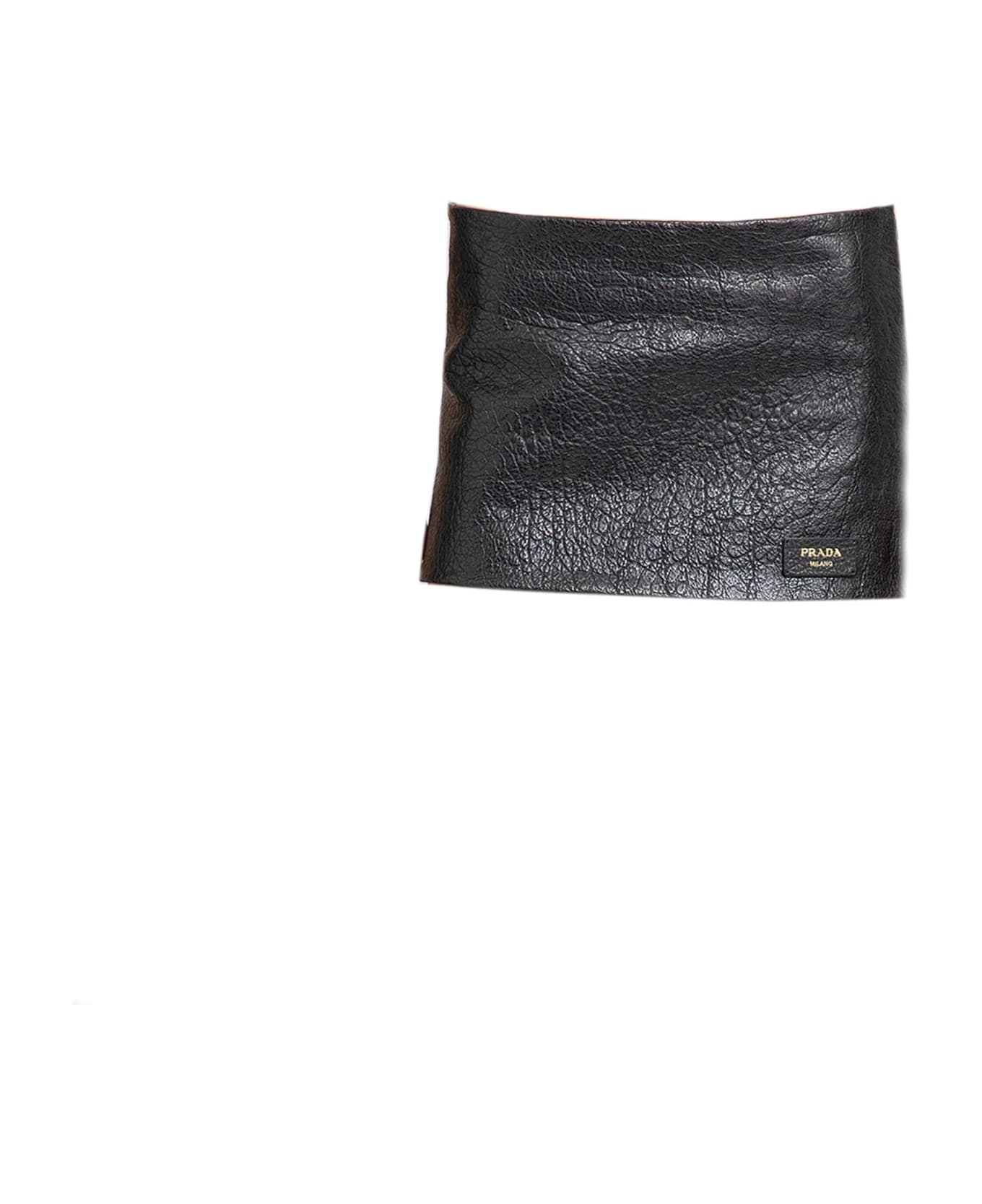 Prada Leather Mini Skirt - Black スカート