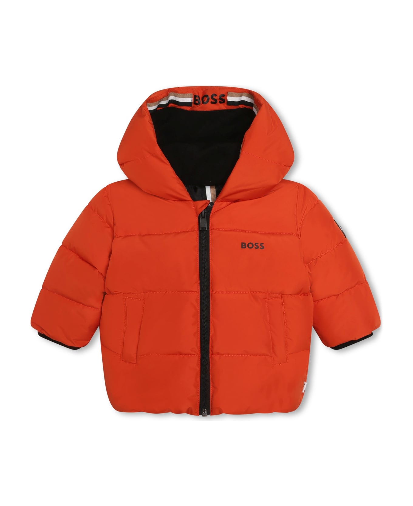 Hugo Boss Jacket With Hood - Orange