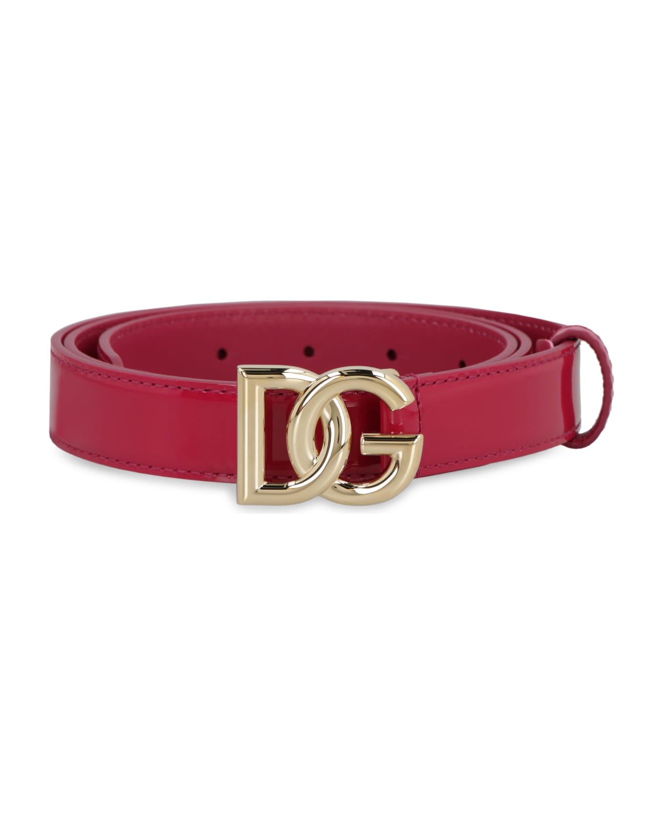 Dolce & Gabbana Dg Buckle Patent Leather Belt - Ciclamino