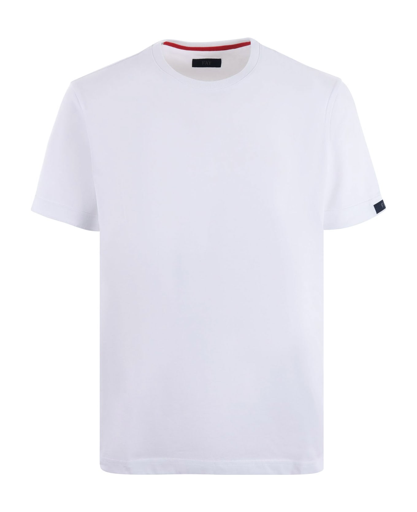 Fay White Cotton T-shirt - White