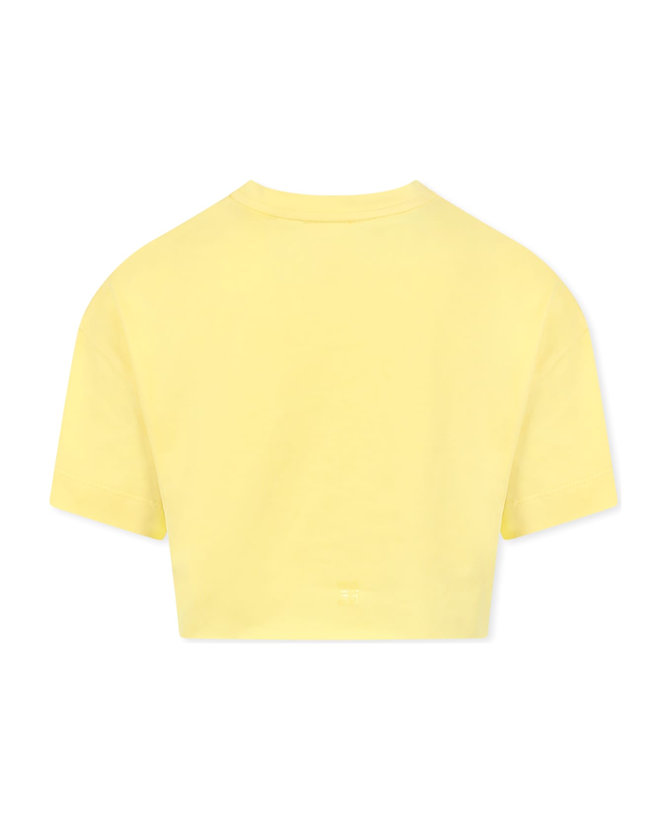 Givenchy Yellow Crop T-shirt For Girl With Logo - Yellow
