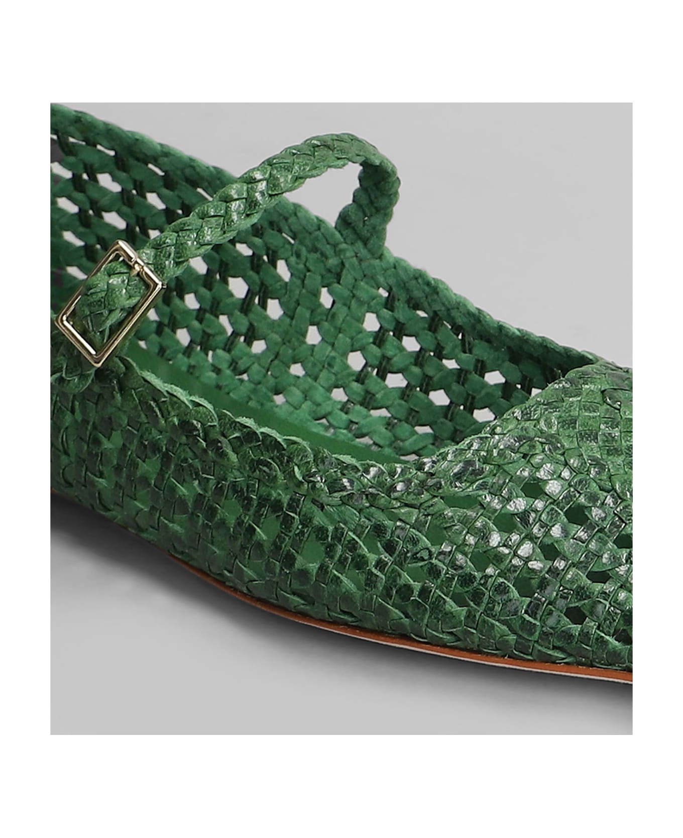 Fabio Rusconi Ballet Flats In Green Leather - green